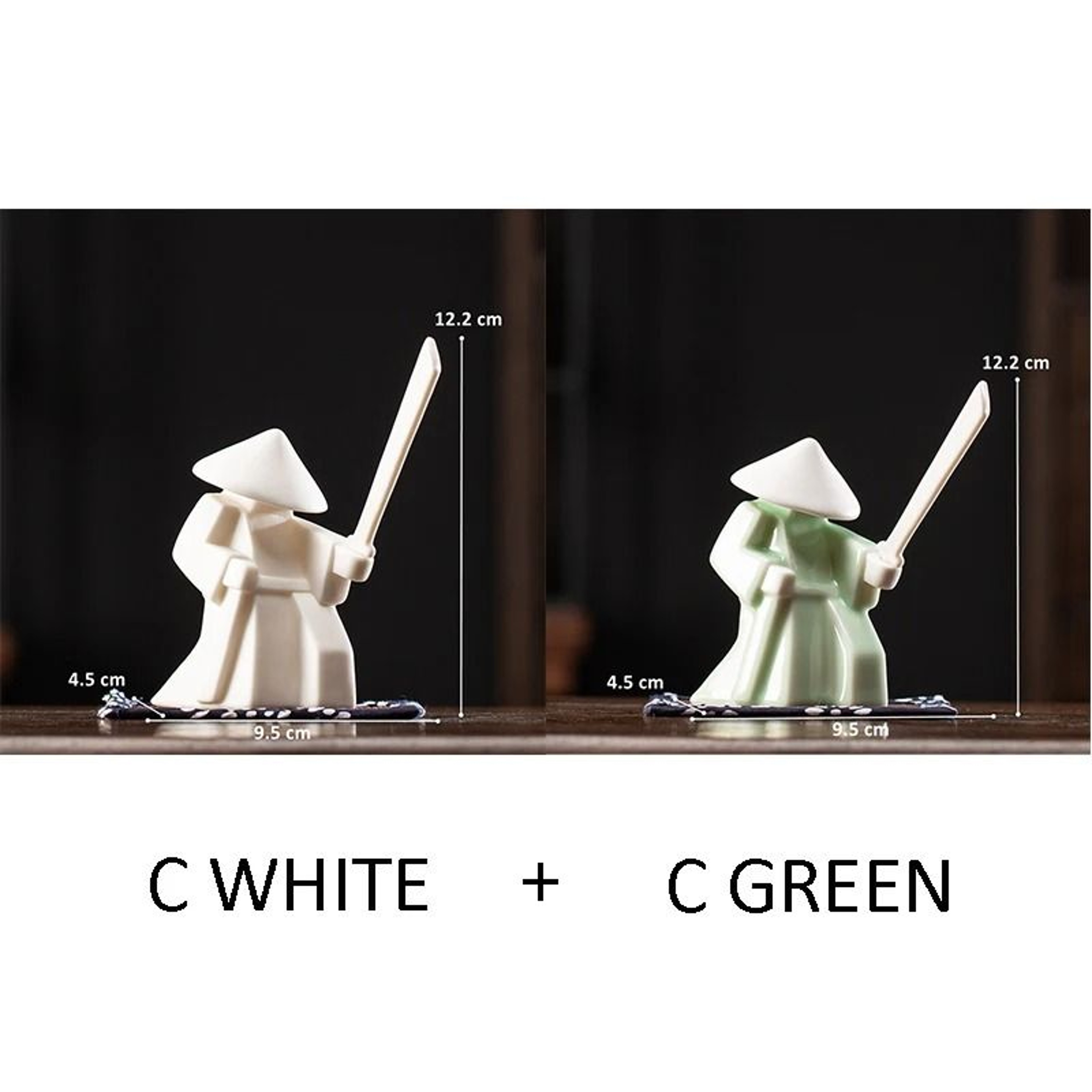 Blanc De Chine Samurai  Geometric Ceramic Warrior Figurine  Executive Studio  Oriental Sanctuary De 16