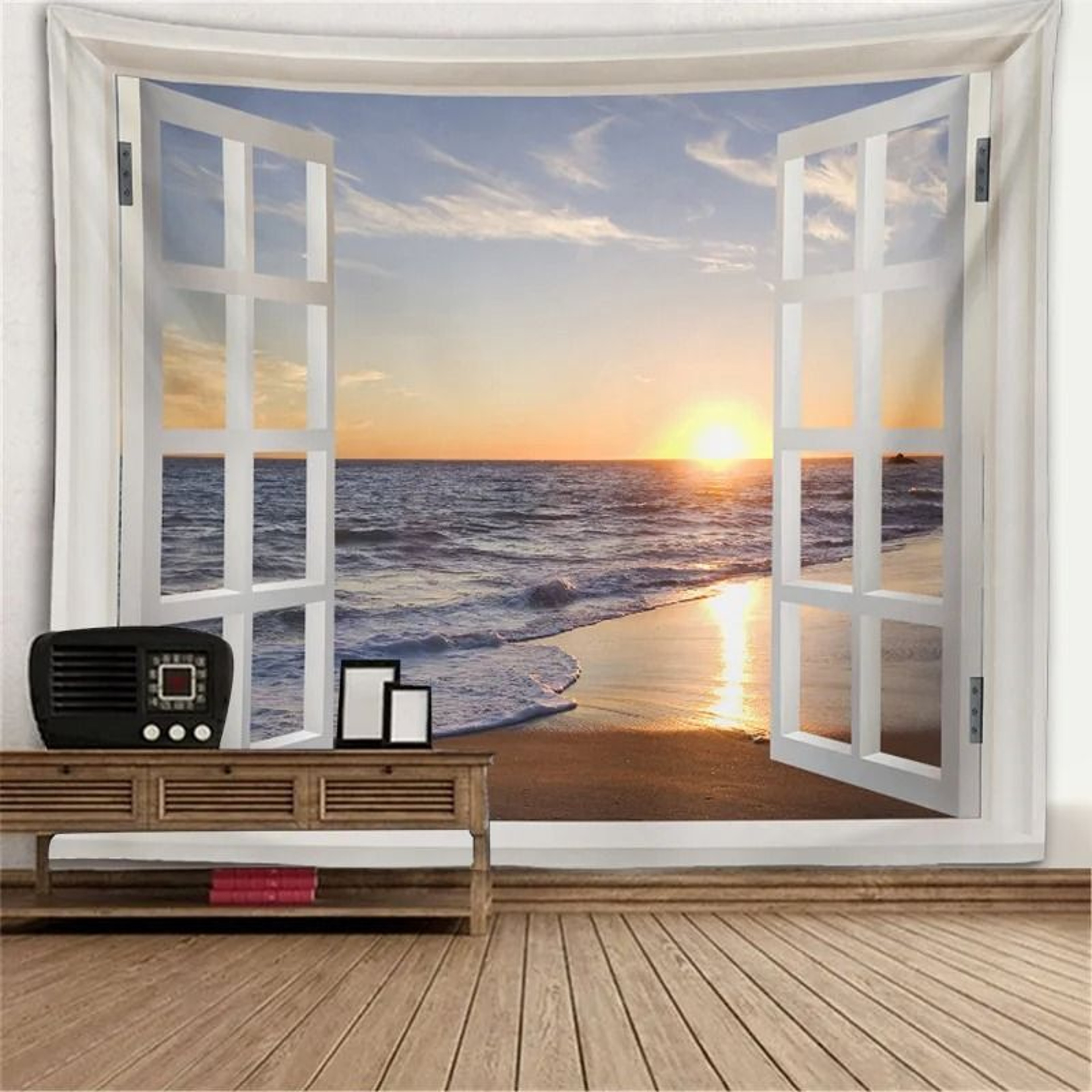 Scenic Aperture Mural  TreeHole Perspective Window Tapestry  Executive Studio  Nature Sanctuary Dec 9