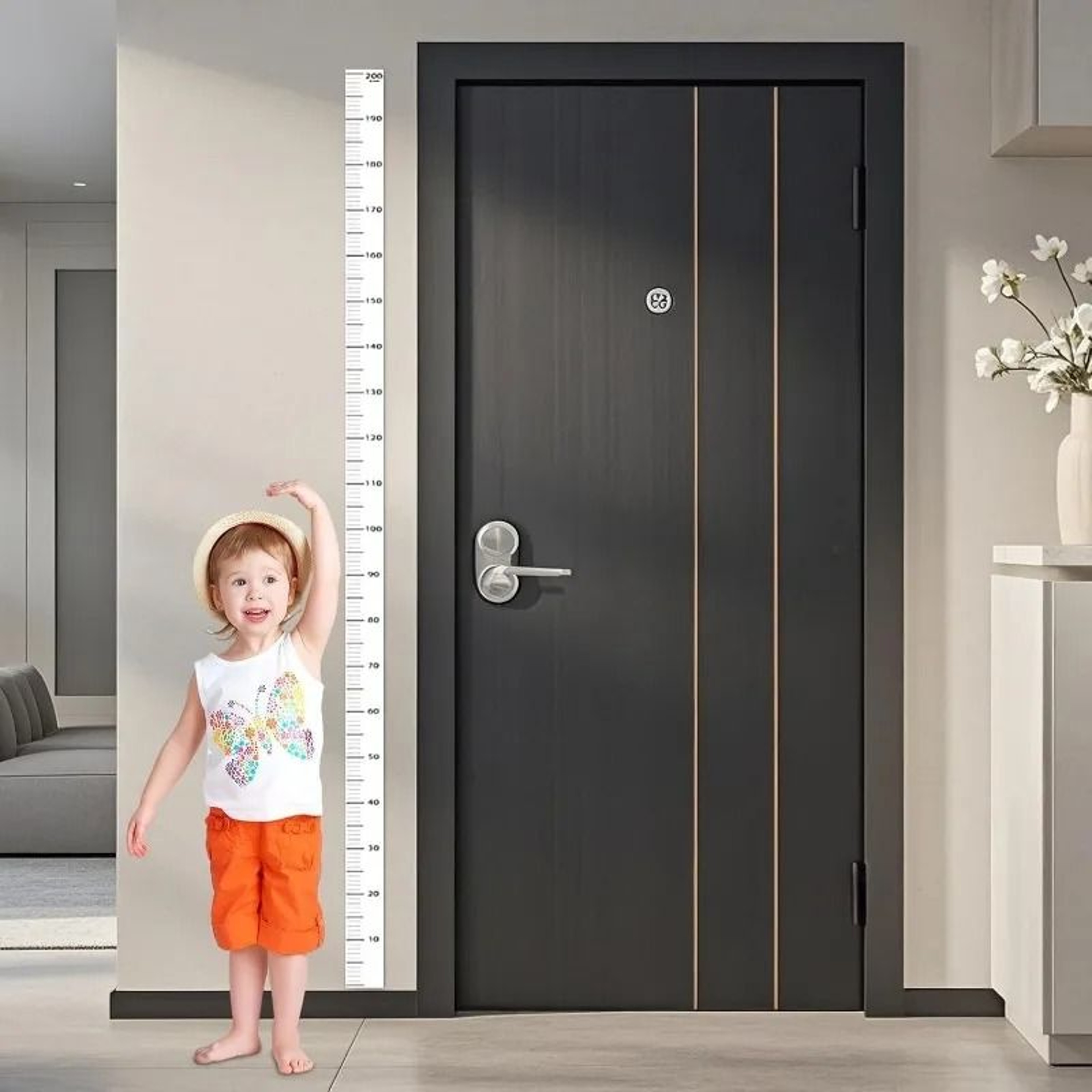 Precision Growth Monolith  2M SelfAdhesive Height Ruler  Executive Nursery  Modern Sanctuary Decor 5