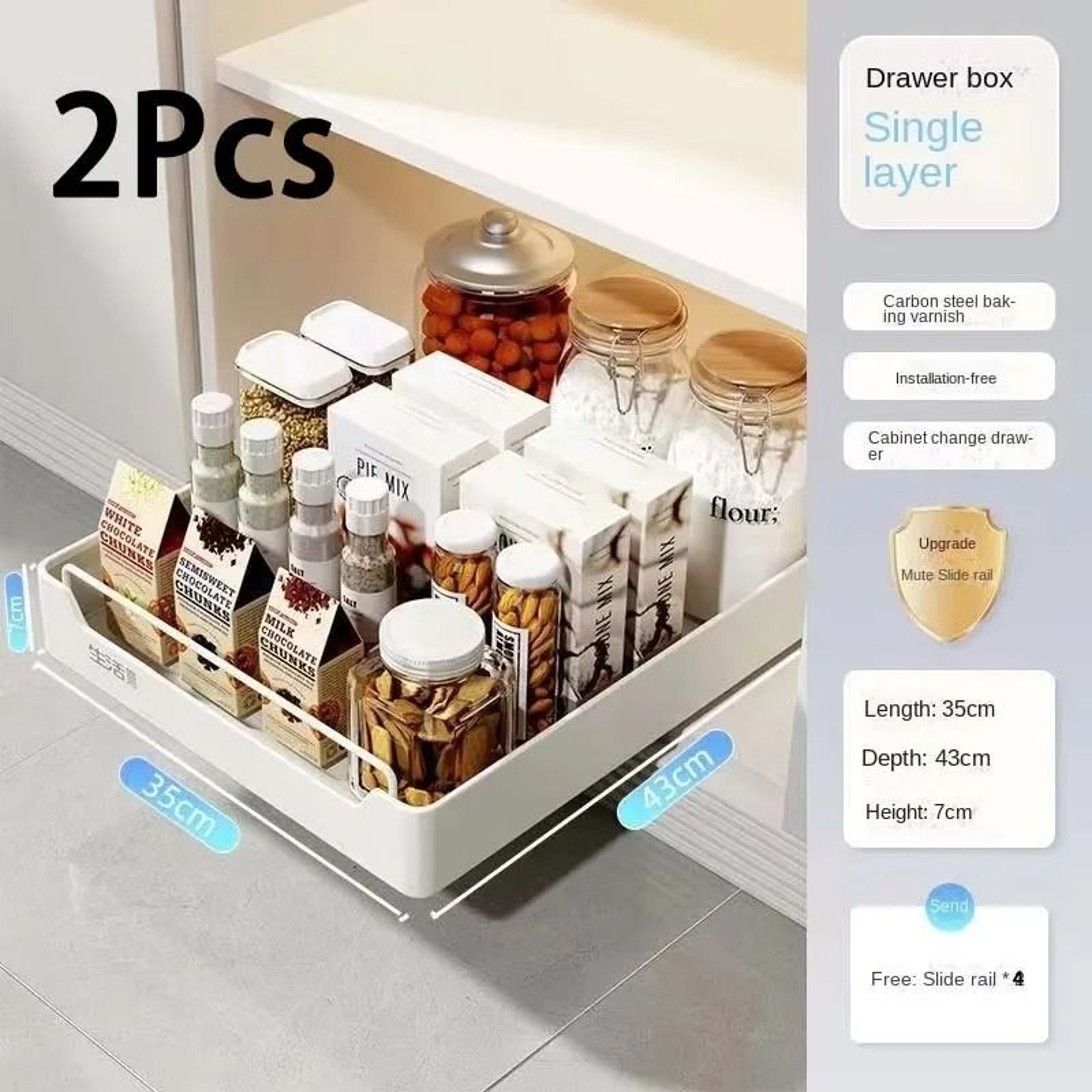 GlideCore Cabinet Nexus  PullOut Rail Storage Drawer System  Executive Studio  Culinary Sanctuary D 13