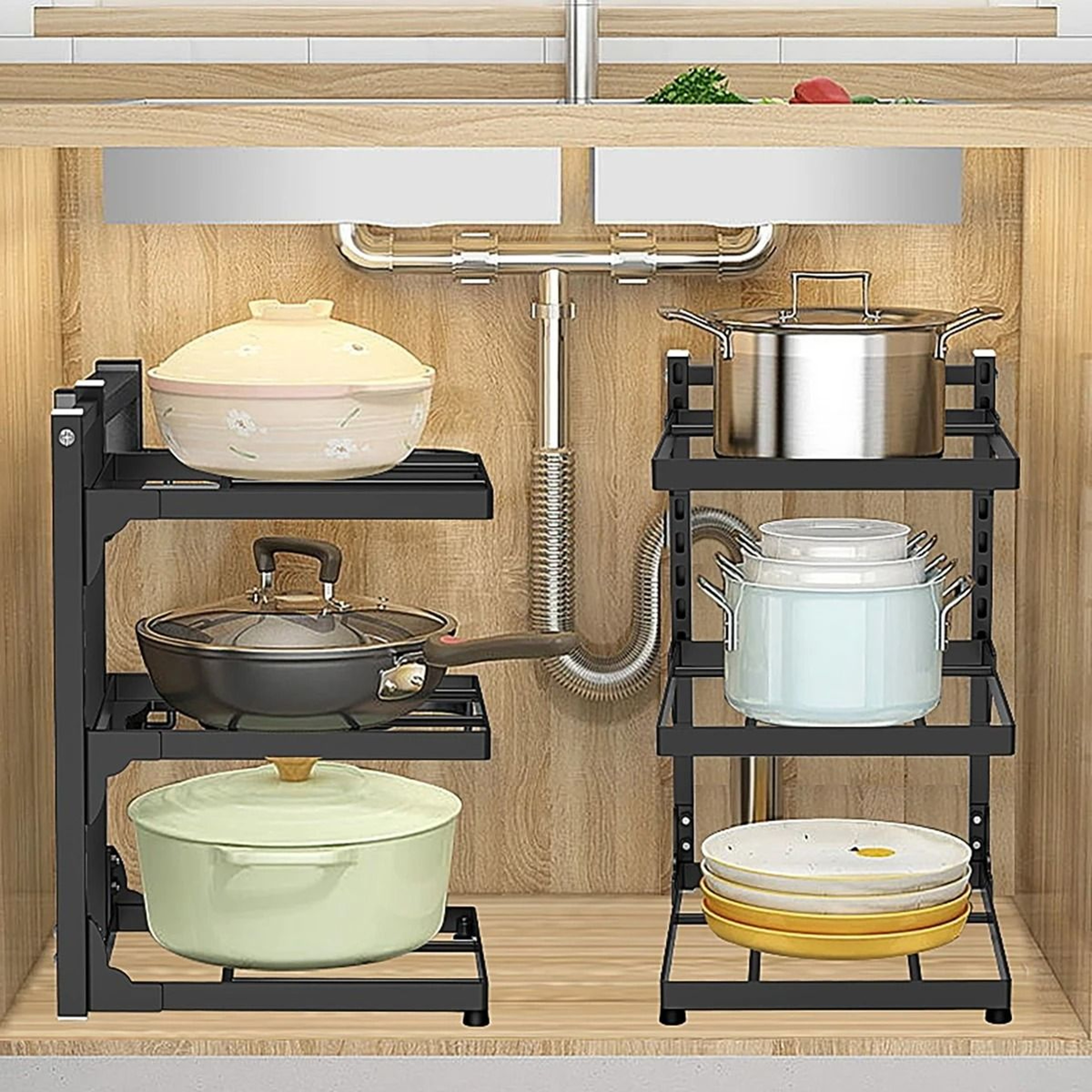 Nexus Modular Pot Rack  Adjustable MultiTier Kitchenware Organizer  UnderSink  Corner Sanctuary Dec 4