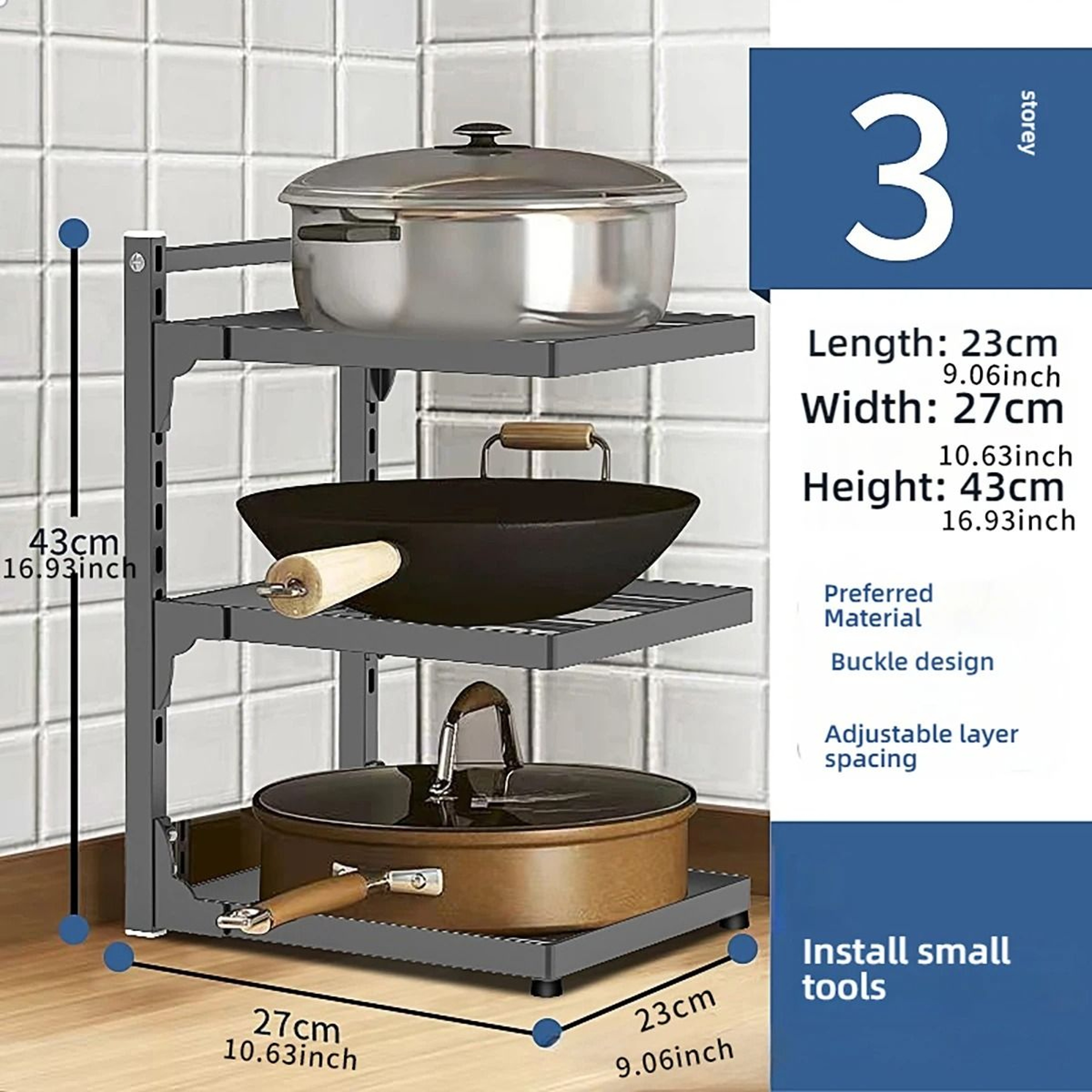 Nexus Modular Pot Rack  Adjustable MultiTier Kitchenware Organizer  UnderSink  Corner Sanctuary Dec 7