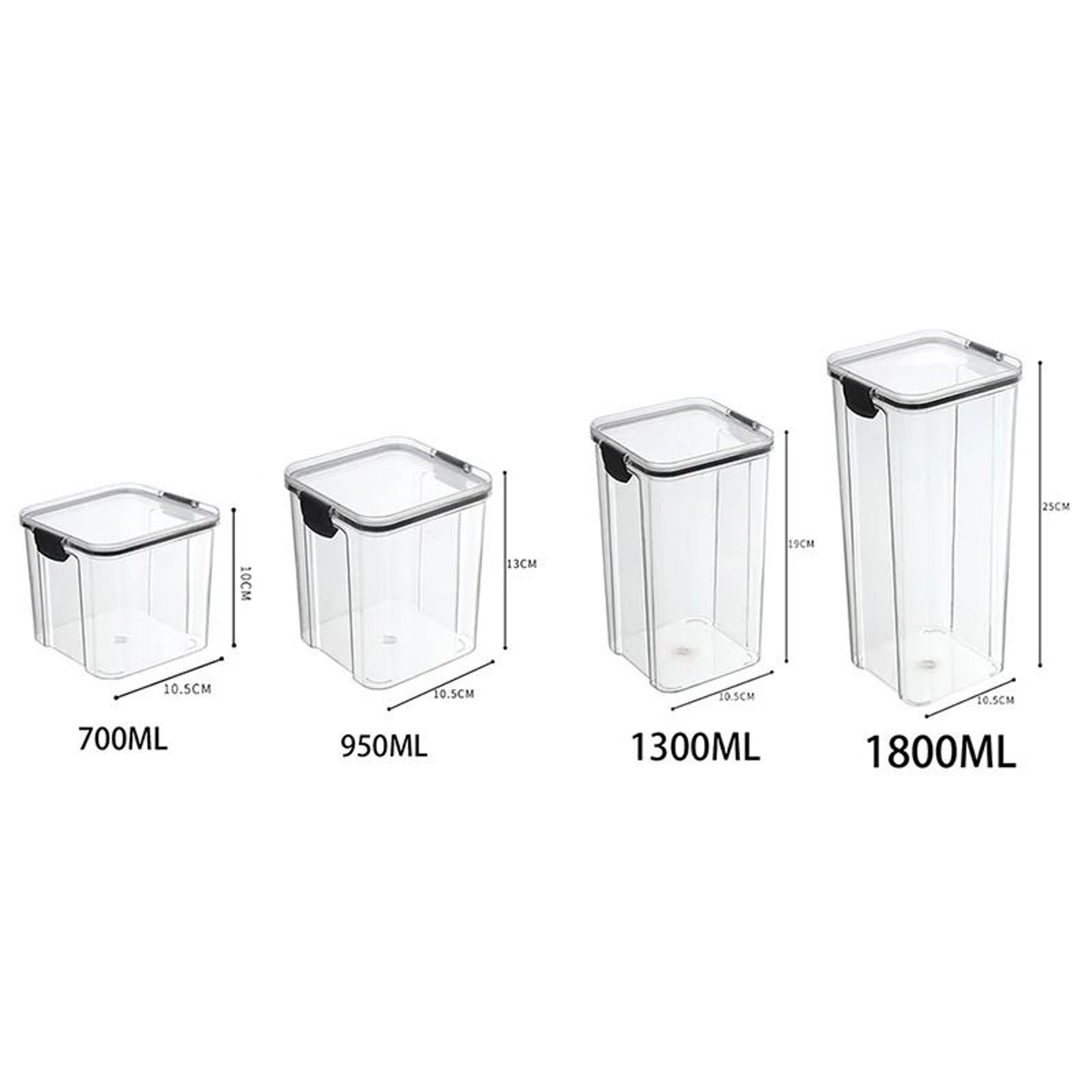 Nexus Crystal Vault  5Piece Sealed Stackable Food Storage Set  Professional Multigrain Tank  Pantry 20