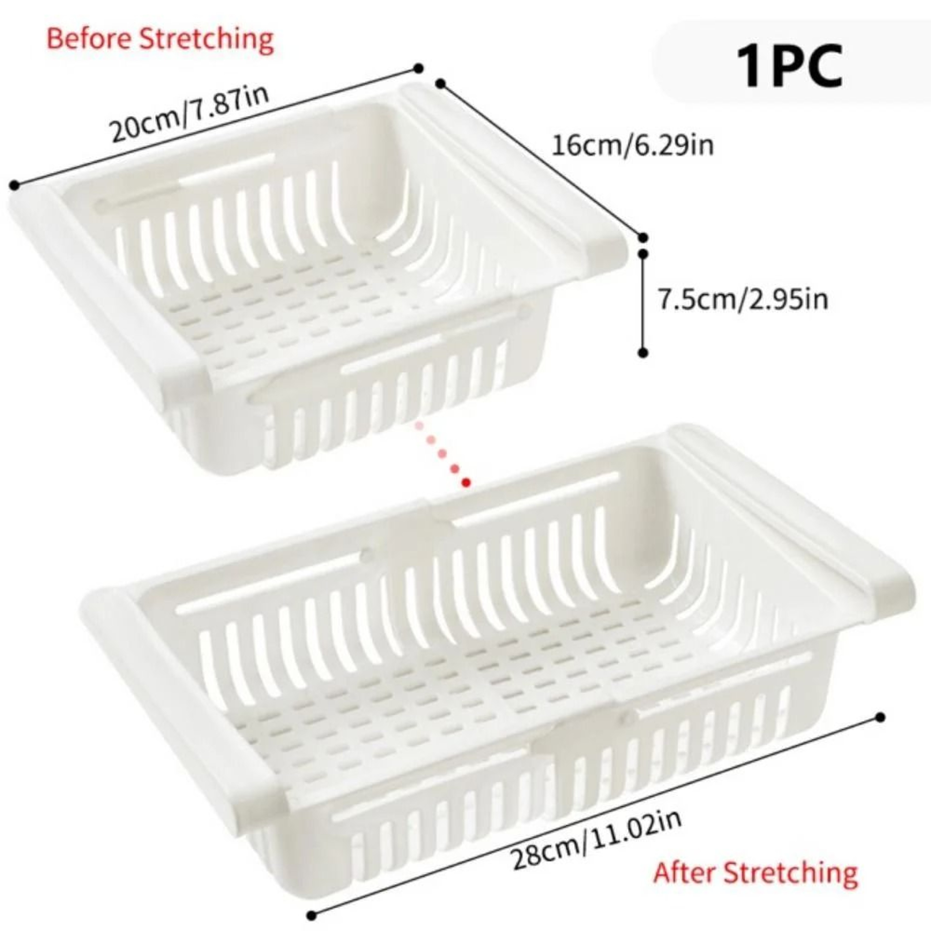 Nexus StretchDrawer  Adjustable Refrigerator PullOut Shelf  UnderShelf FreshKeeper 5