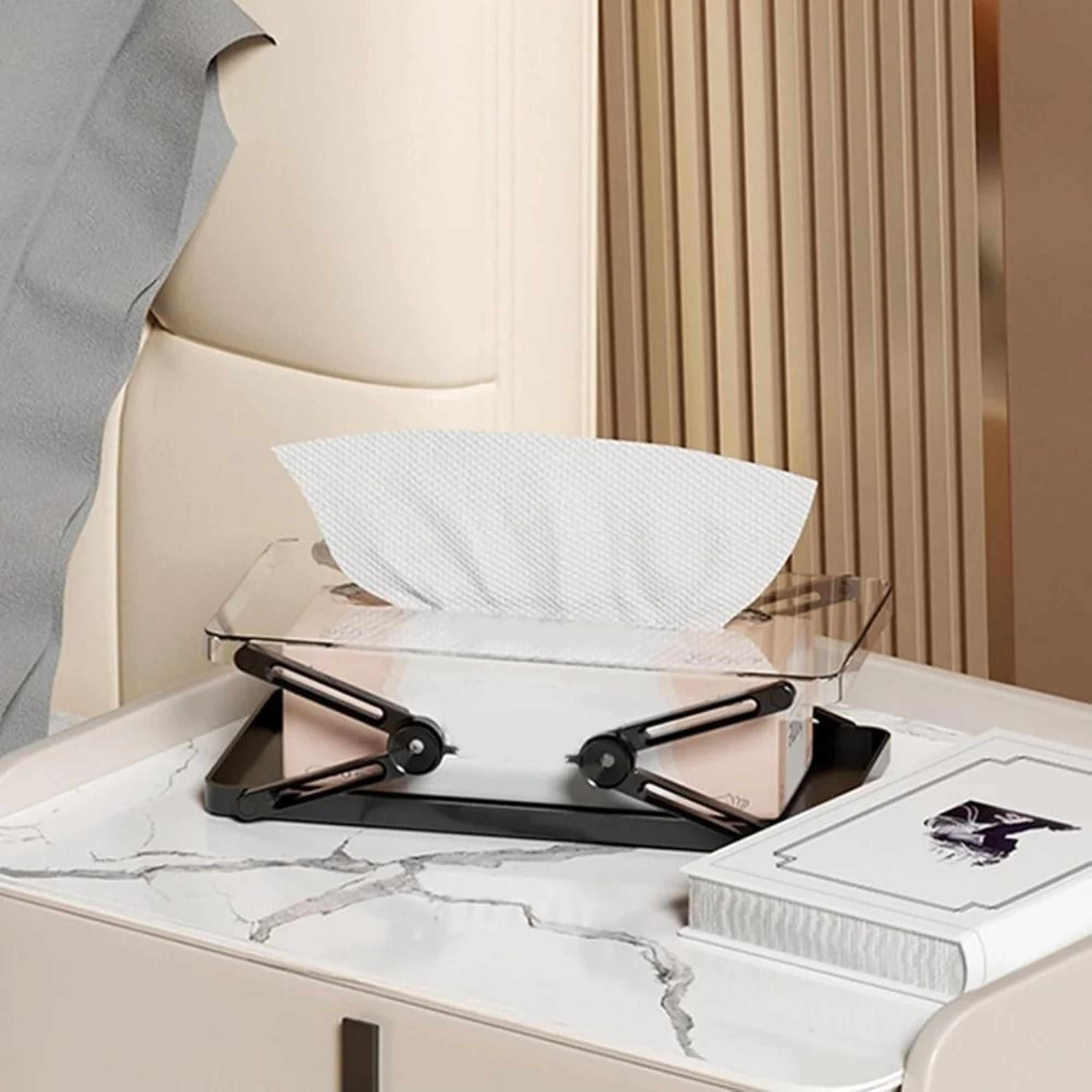 Nexus Rise Vault  Minimalist HeightAdjustable Extendable Tissue Case  Automatic Lift Dispenser 3