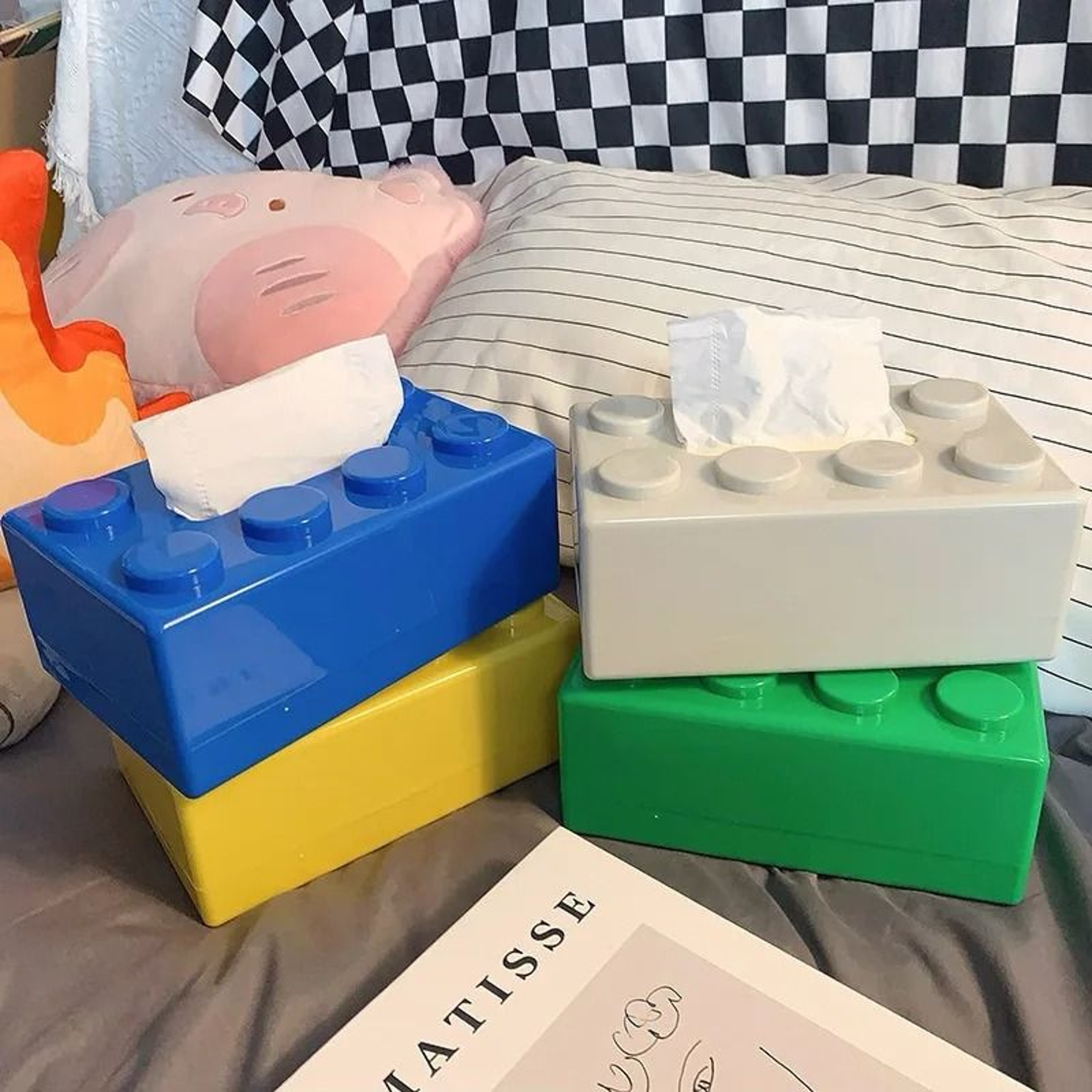 Building Block Creative Tissue Box  HighAesthetic Decorative Napkin Holder  Household Storage Case 3
