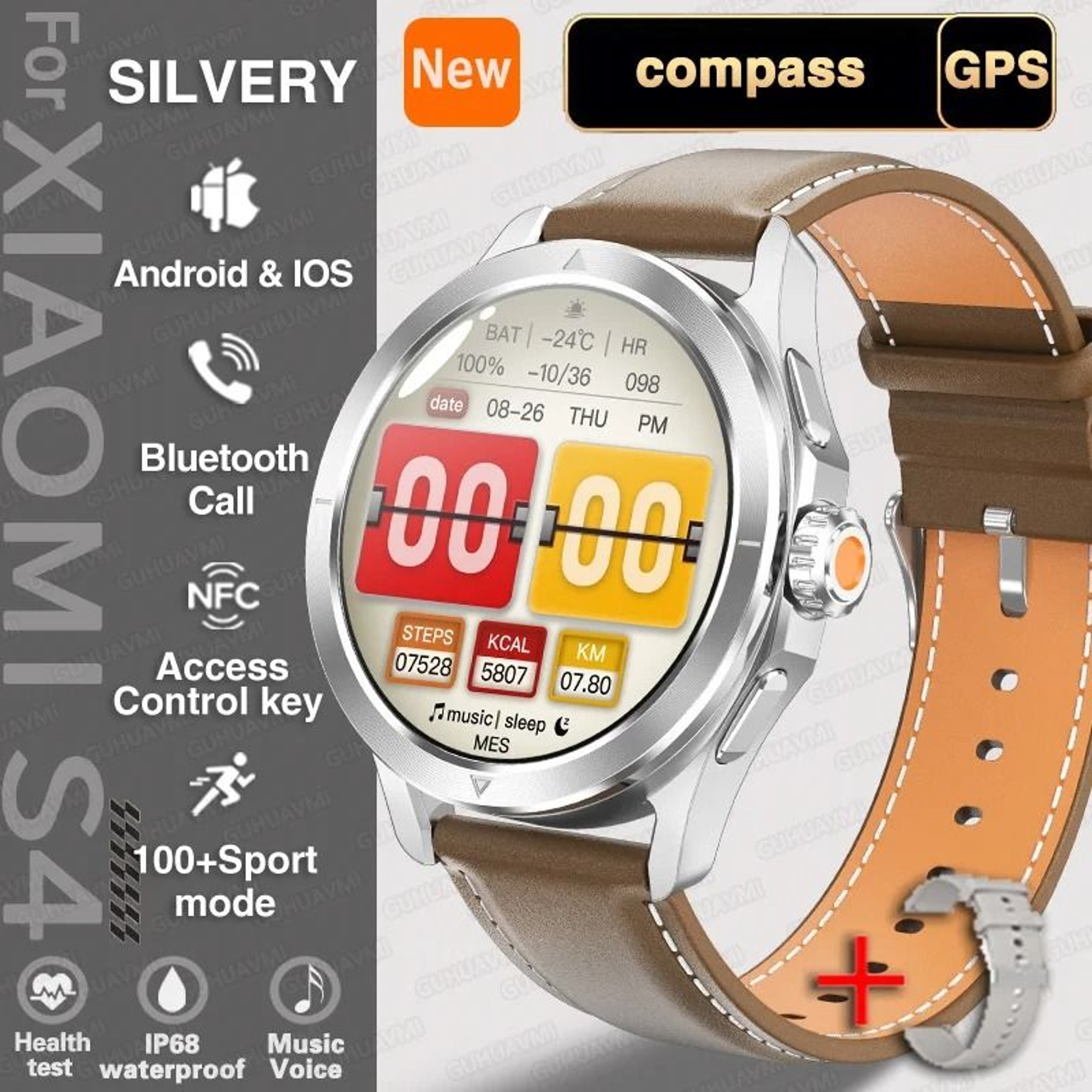 S4 Ultra Outdoor Sport Smartwatch  AMOLED HD Screen  NFC GPS  Executive Wireless Charging Wellness  7
