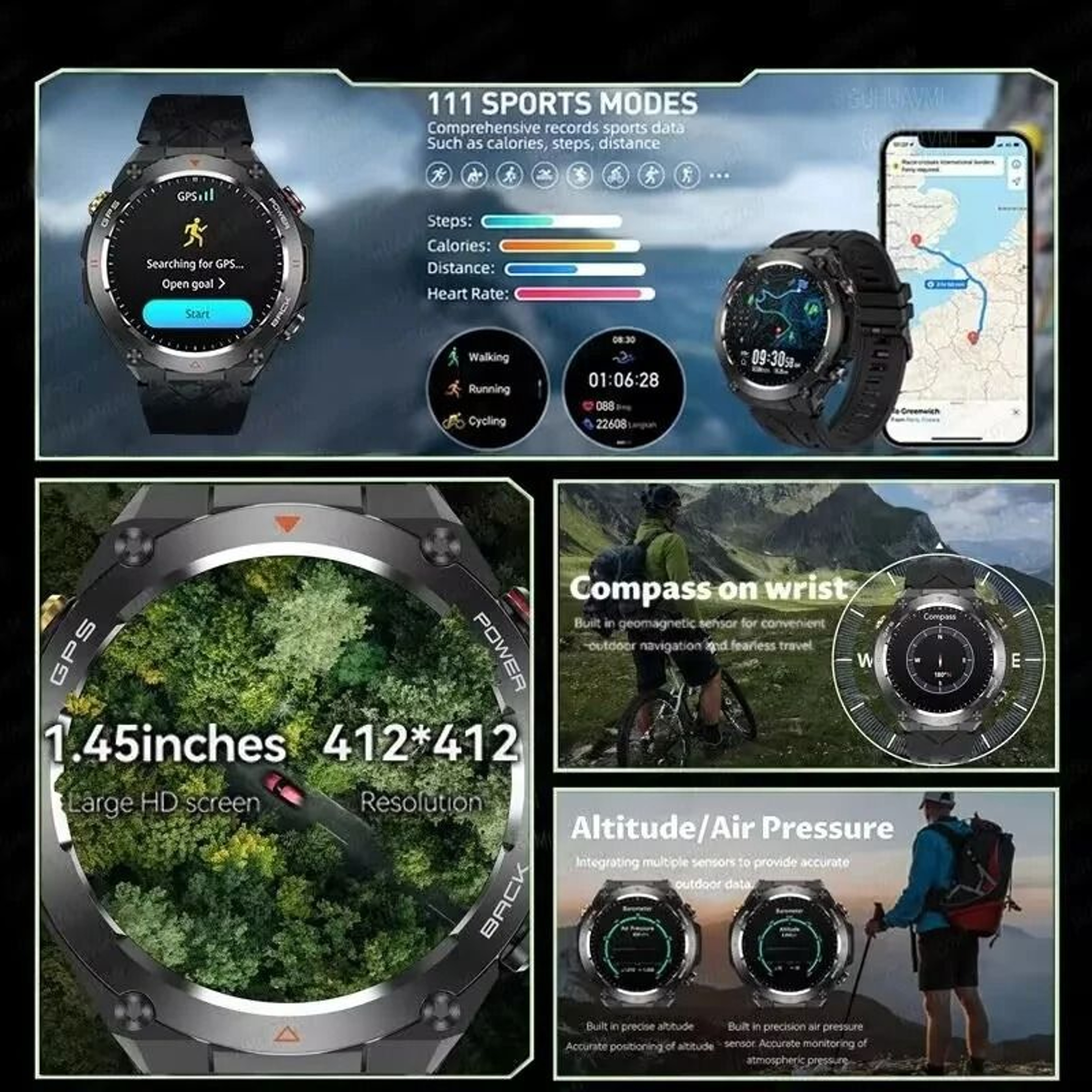 2025 GPS Elite Sports Smartwatch  Bluetooth Call  Fitness Tracker  Executive 650mAh Wellness Bracel 1