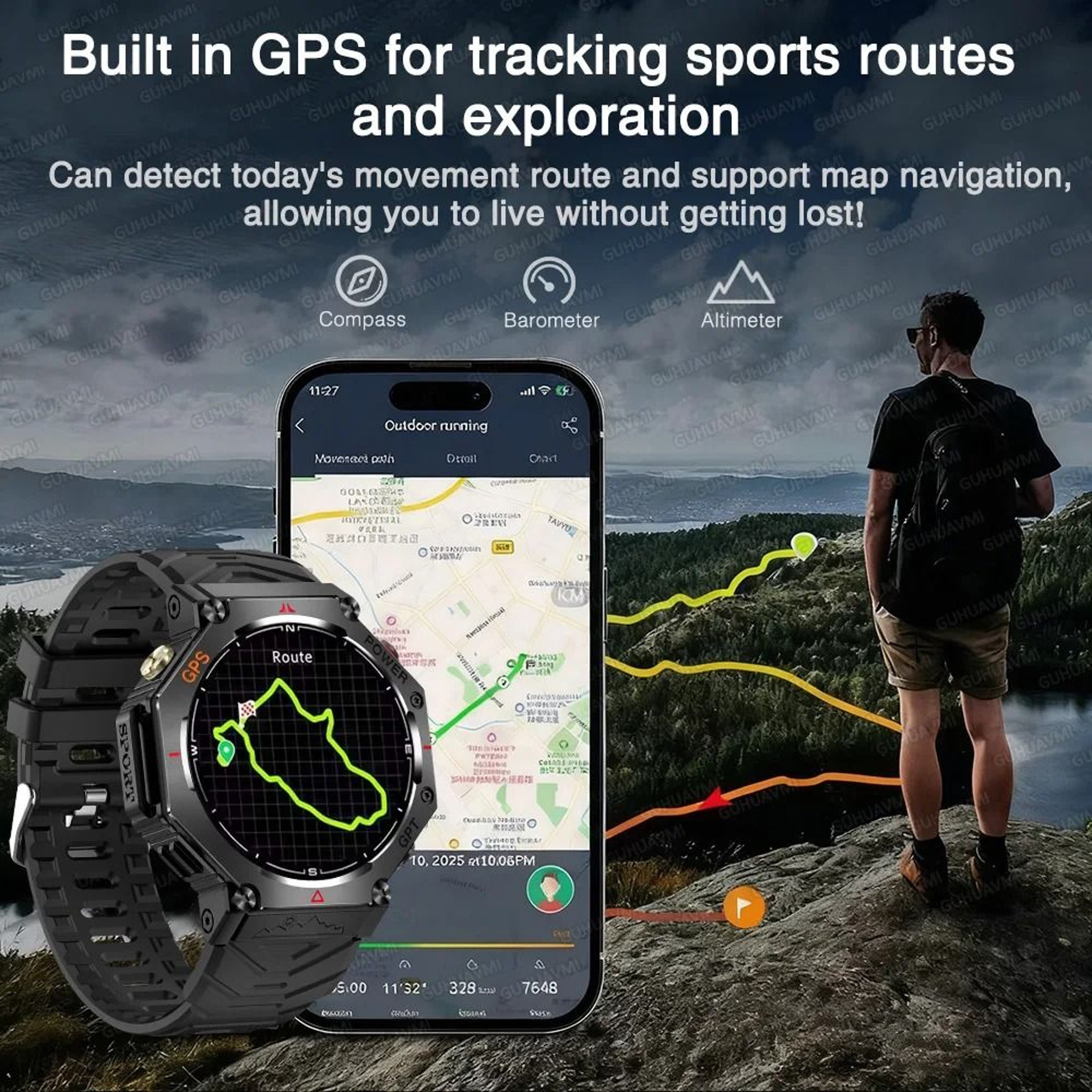 TRex 3 Ultra Military Grade Smartwatch  10ATM Waterproof  GPS  Executive HD Call Altimeter Sports S 2