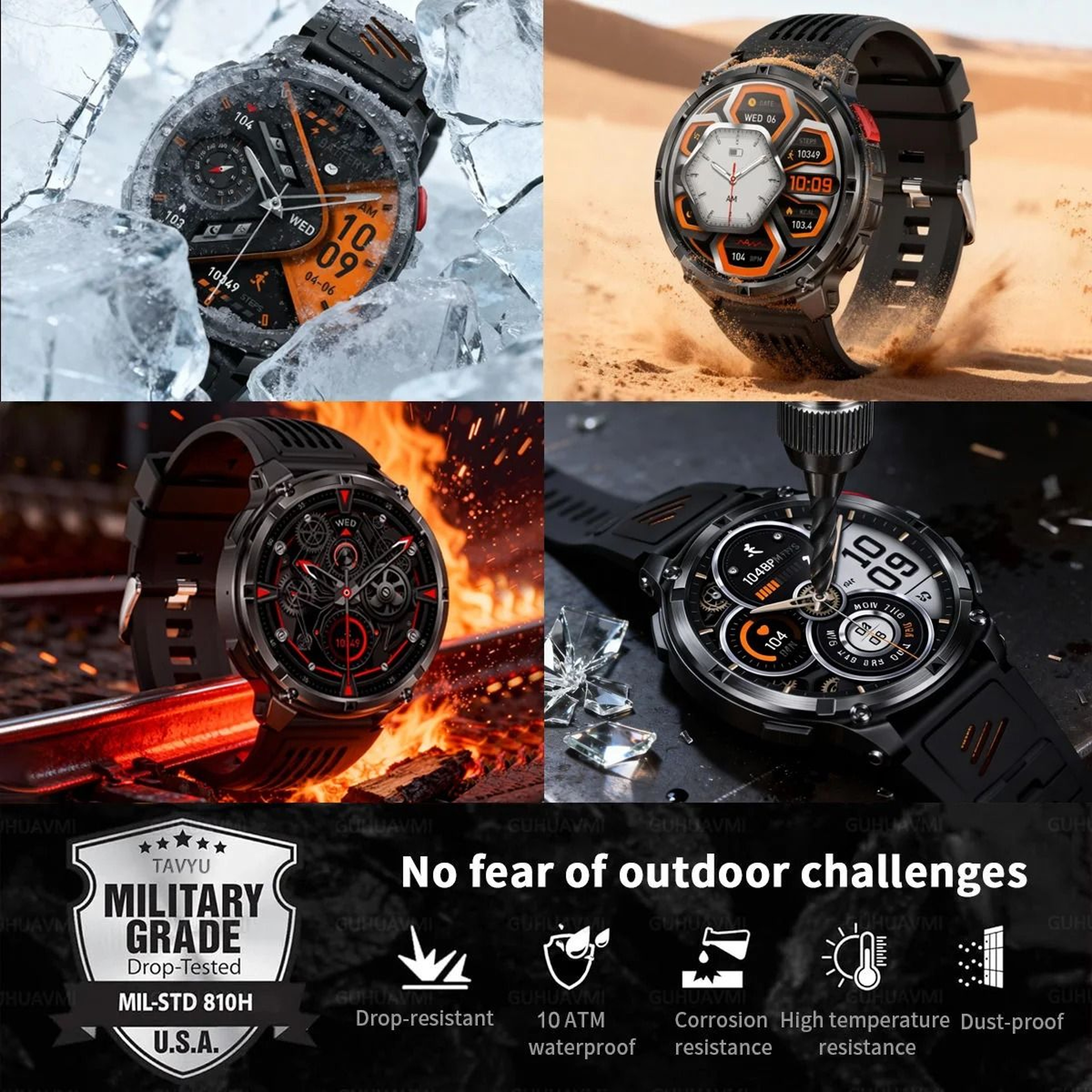 2026 TRex 3 Pro Smartwatch  1100mAh UltraBattery  DualBand GPS  Executive 10ATM Military Grade Outd 5