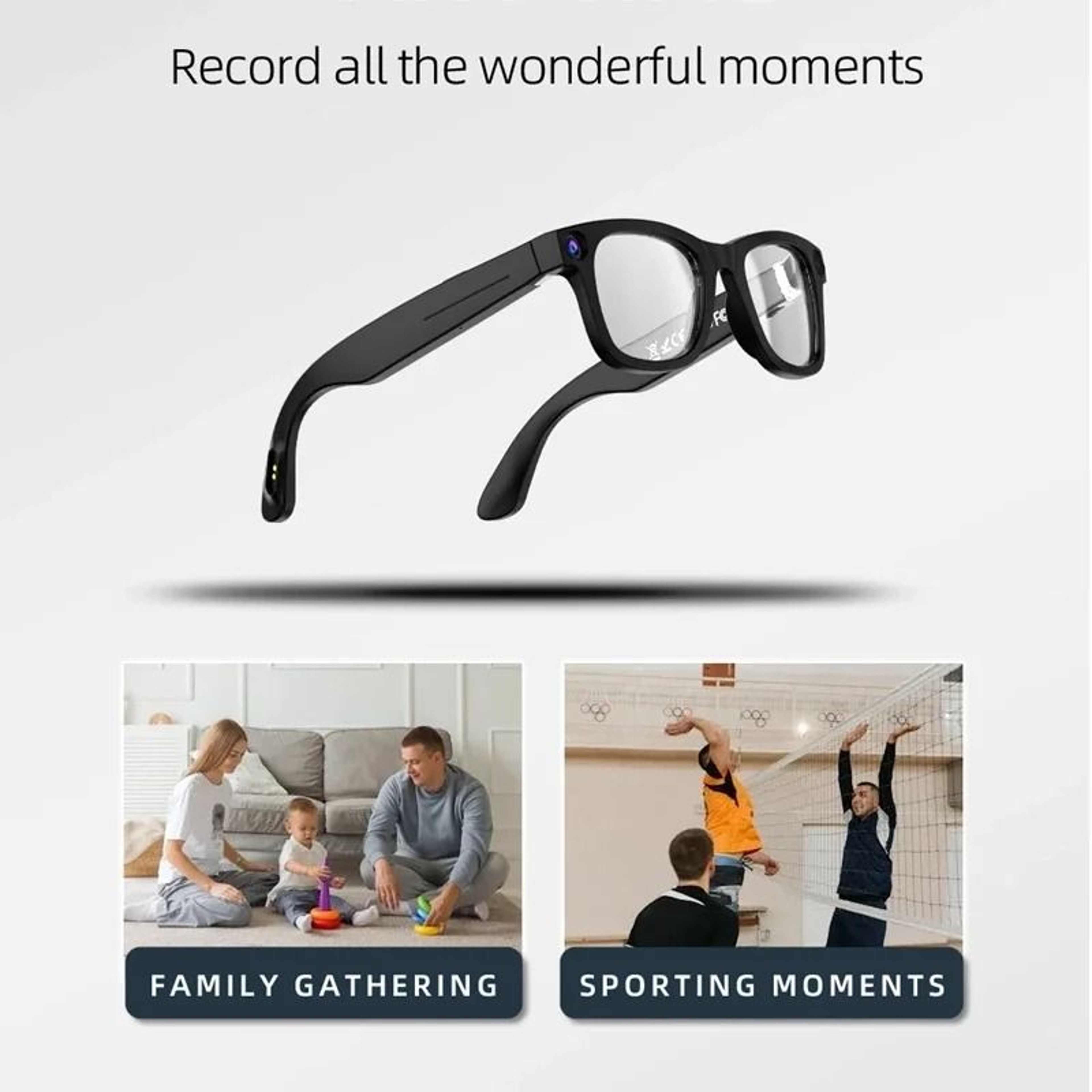 4K HD AI Smart Vision Glasses  8MP Video Photography  AI Translation  Executive Waterproof Cam Blue 1