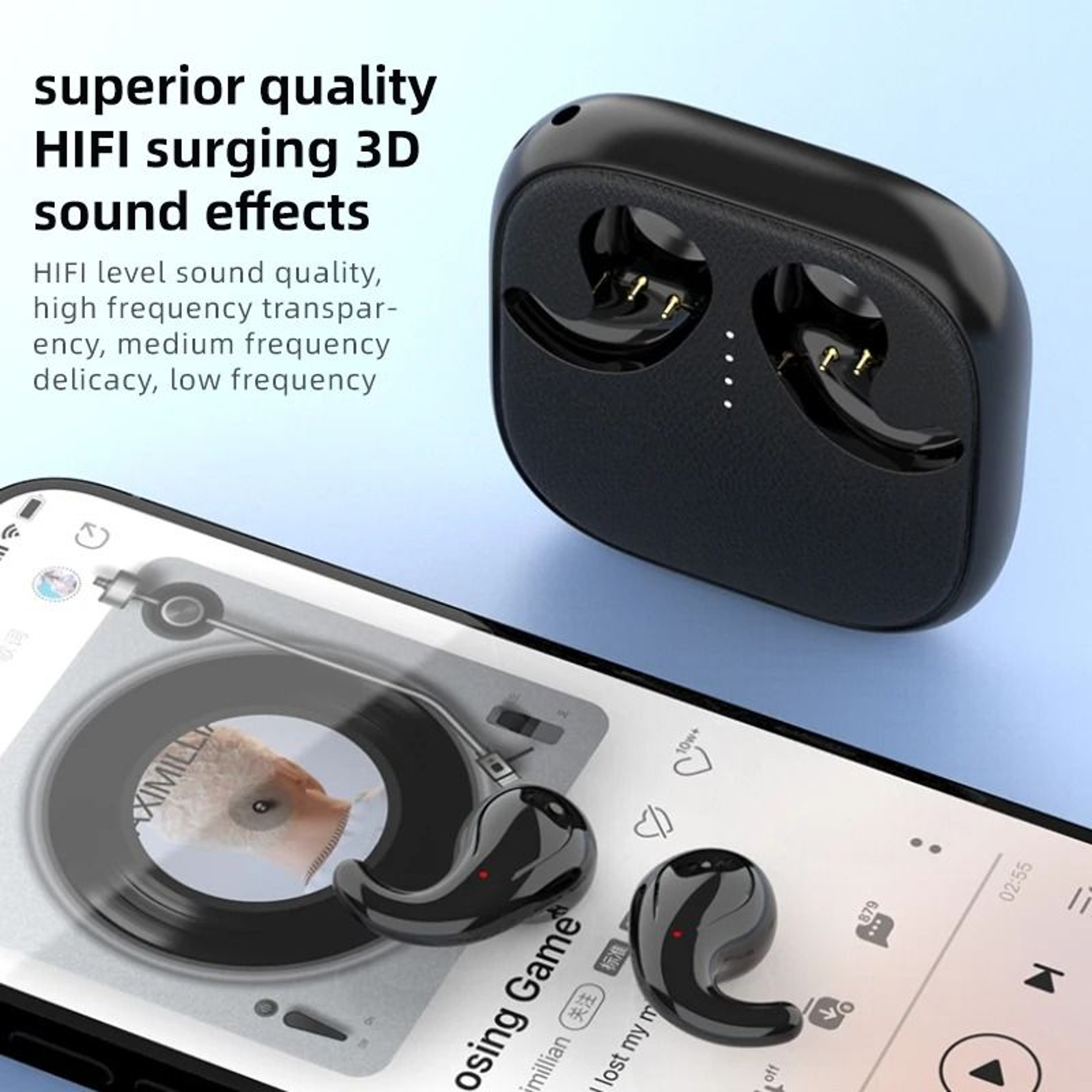 T70 Wireless Stereo Earbuds  Bluetooth 54 Sleek Design  Executive SemiInEar SleepComfort Audio Sanc 5