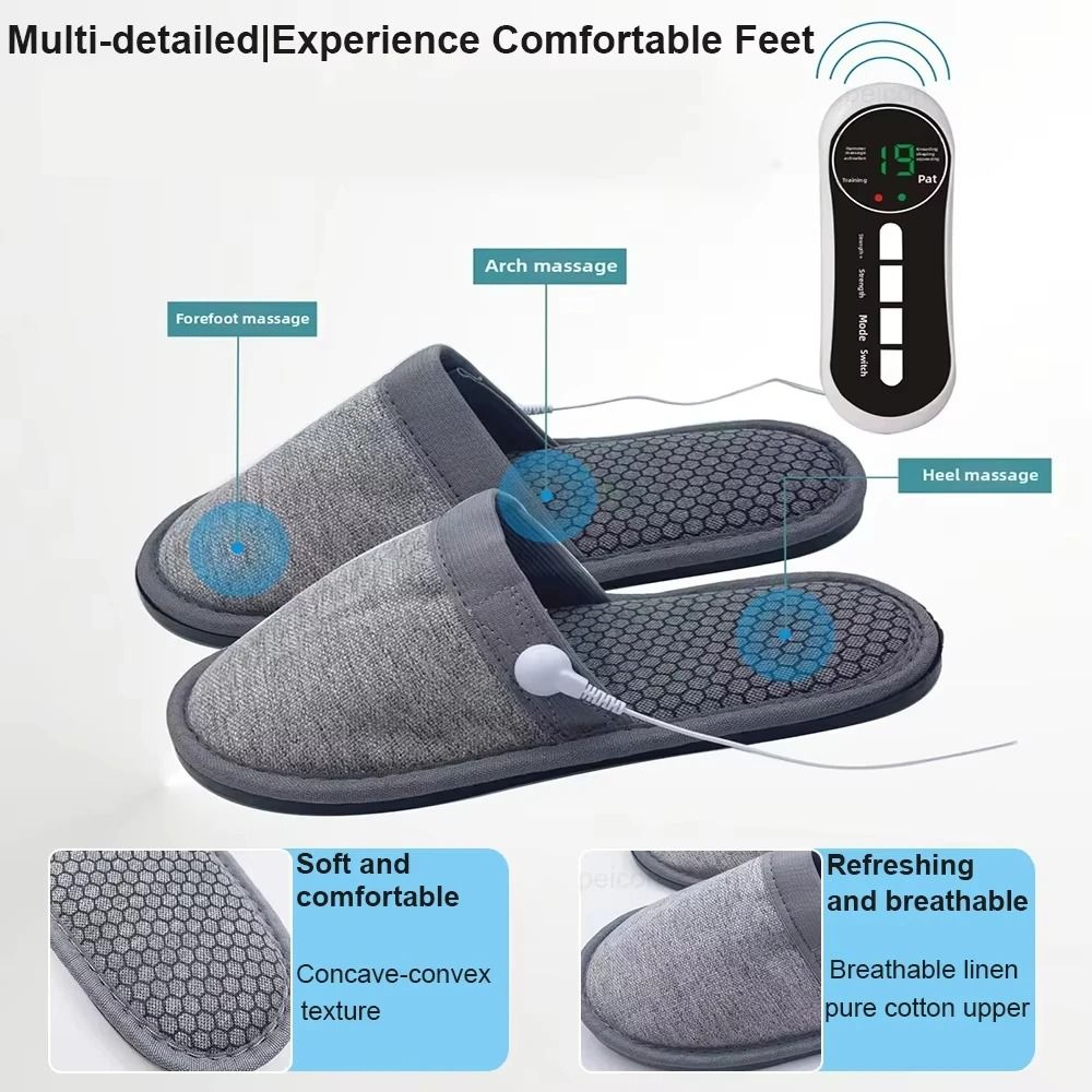 EMS Muscle Stimulation Slippers  Remote Controlled BioElectric Foot Massager  Boutique Recovery Stu 3