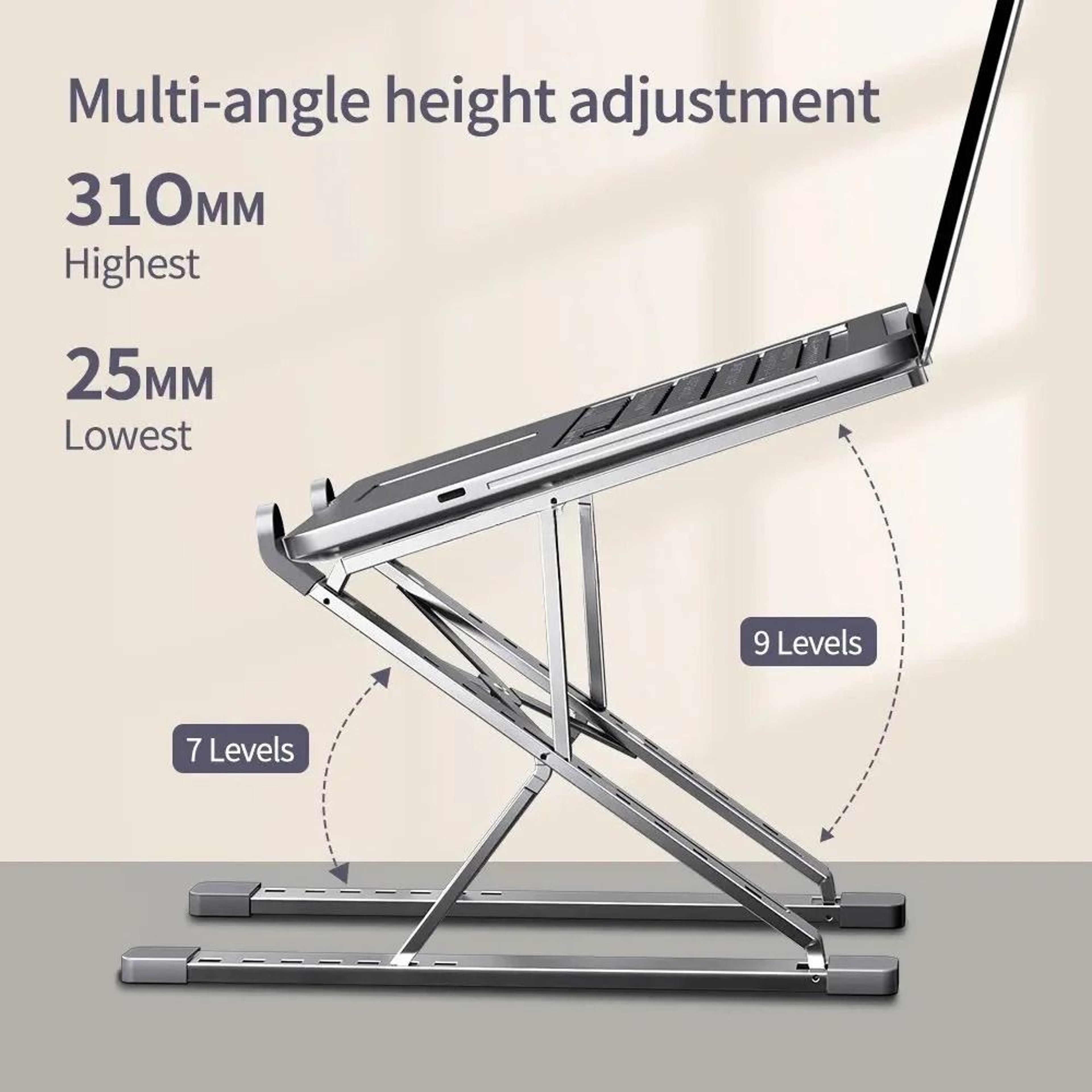 Adjustable Aluminum Laptop Stand  N3N8 Foldable Cooling Interface 2