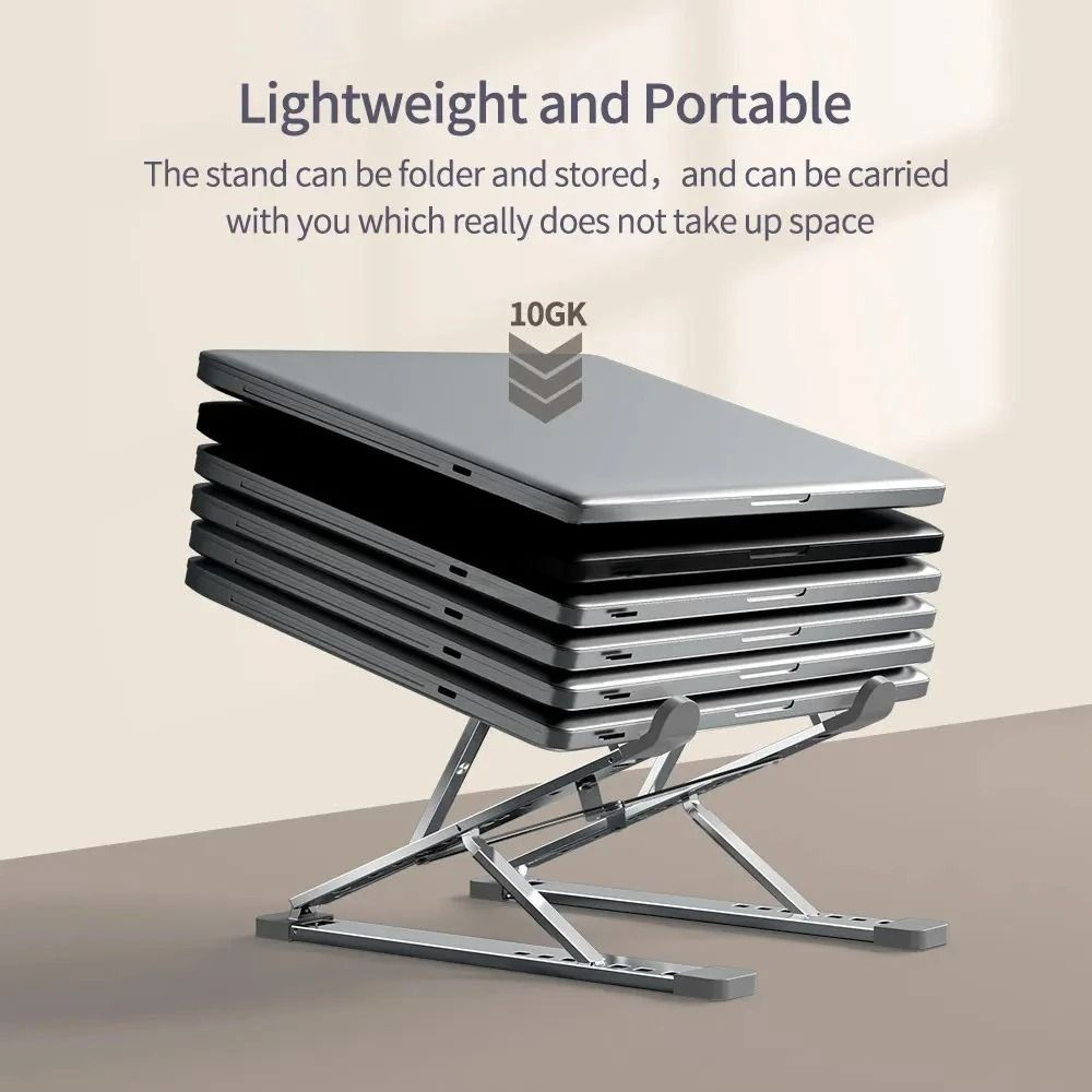 Adjustable Aluminum Laptop Stand  N3N8 Foldable Cooling Interface 4