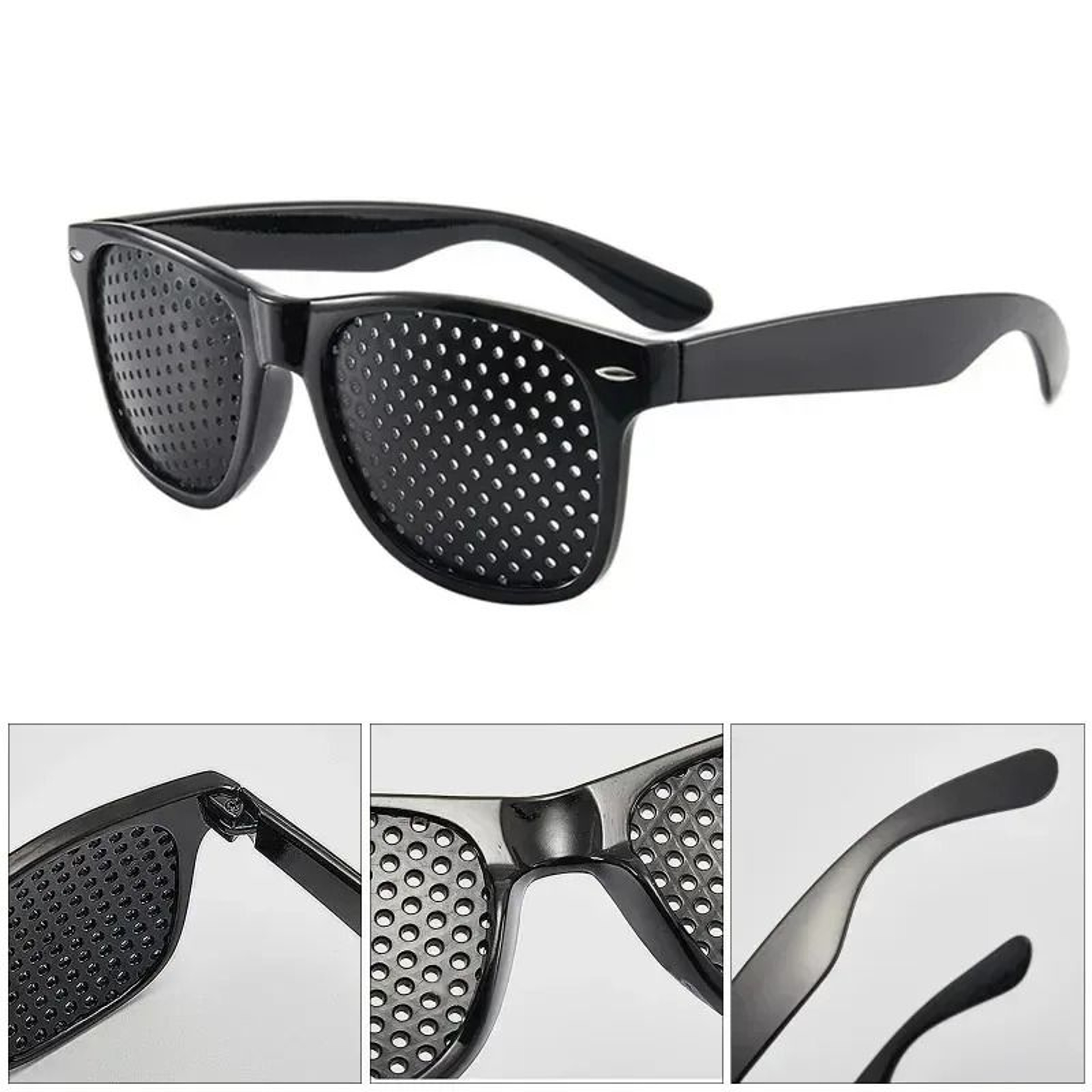 Classic Wayfarer Pinhole Vision Trainer  AntiFatigue Stenopeic Eye Protection  Myopia Correction Sy 0