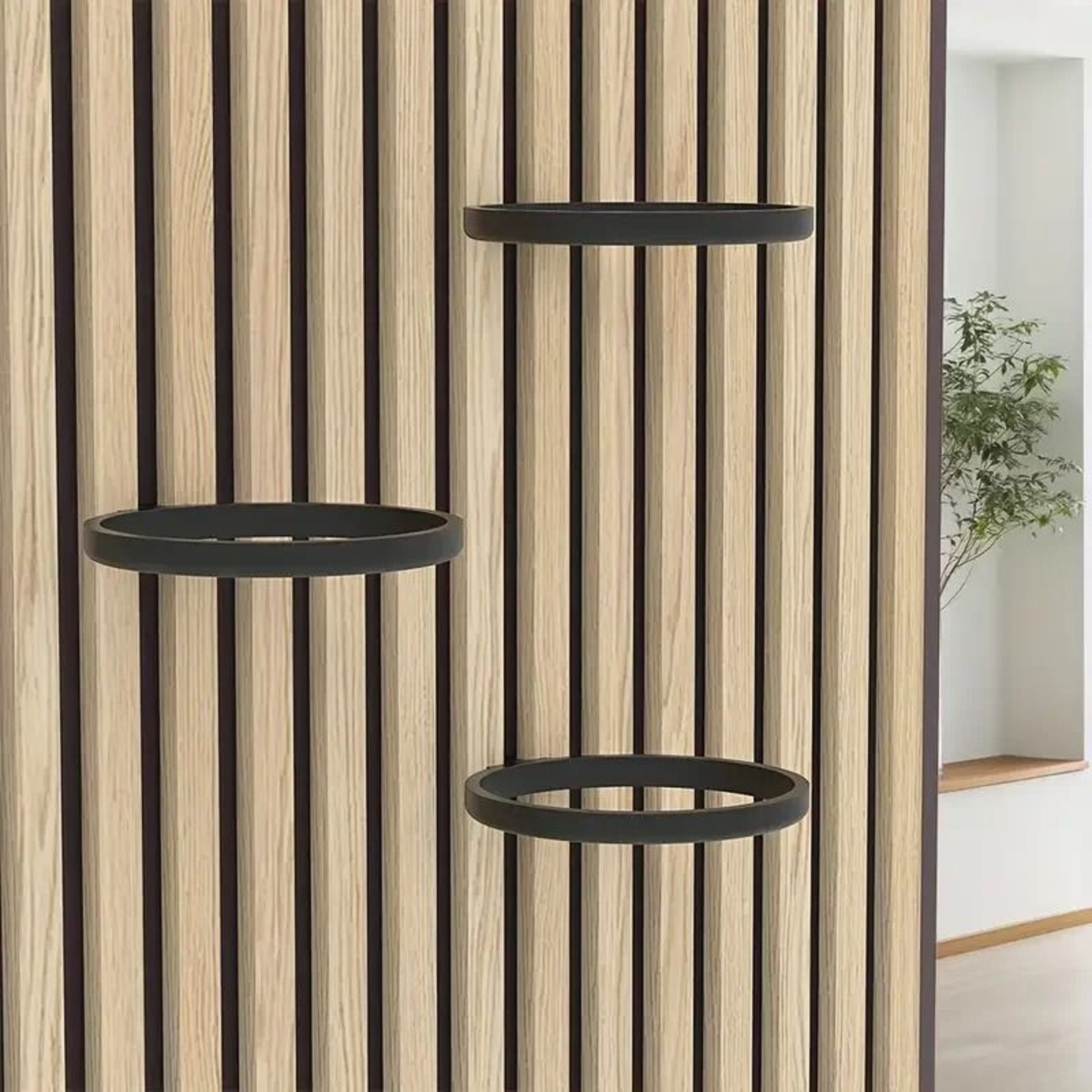 Acoustic Panel Plant Rings Set Of 2  NoDrill Suspended Greenery Support For Studios  Offices 2