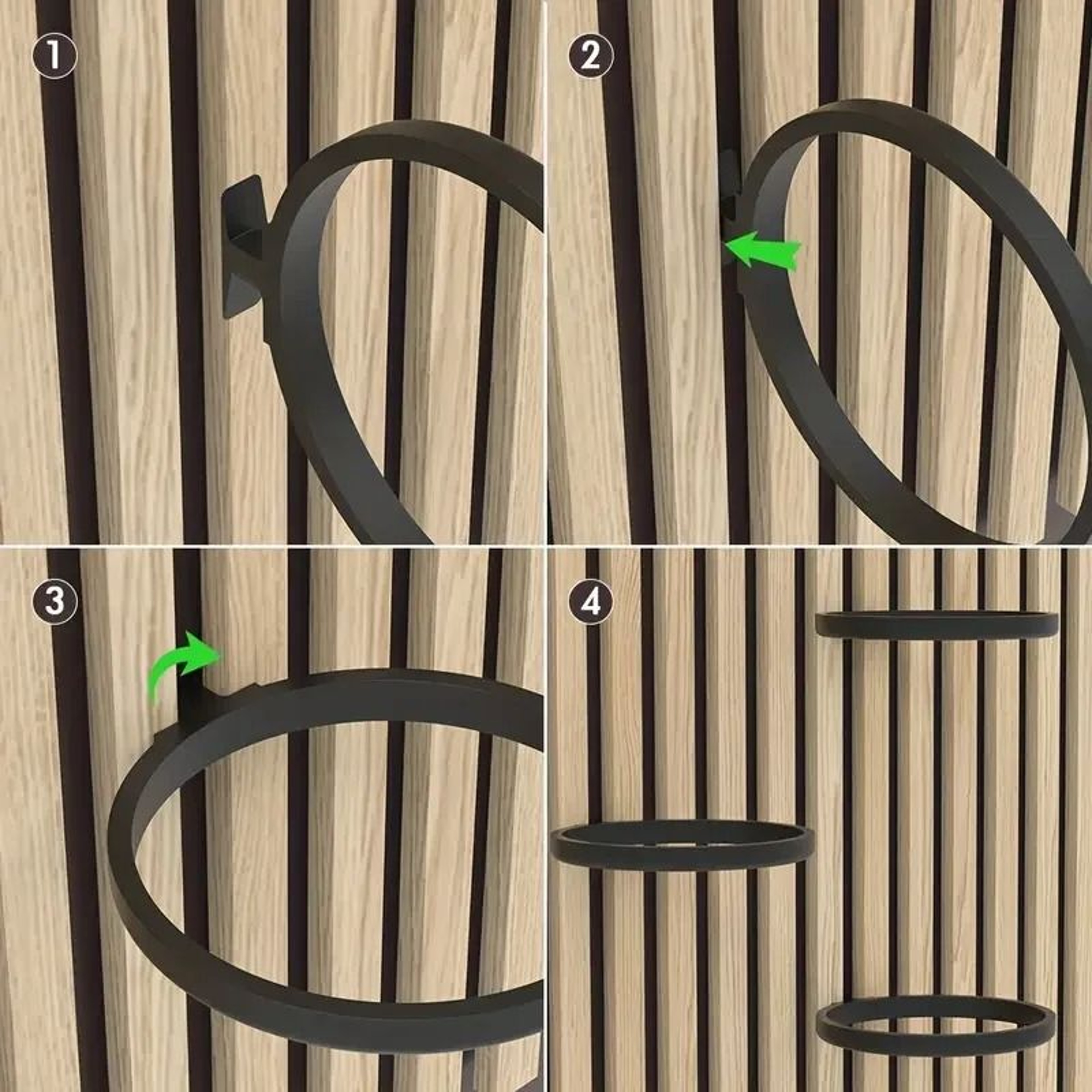 Acoustic Panel Plant Rings Set Of 2  NoDrill Suspended Greenery Support For Studios  Offices 3