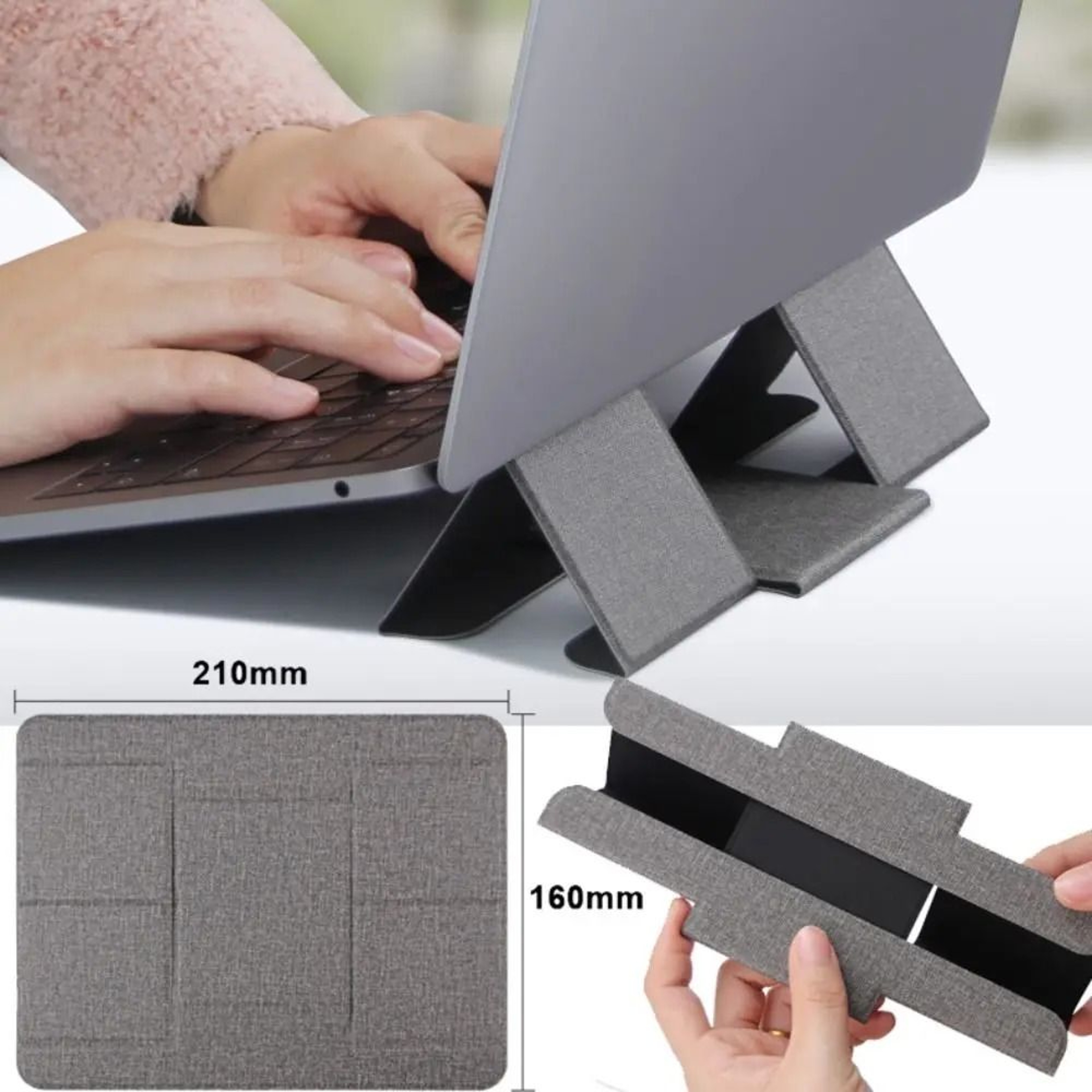 UltraSlim Folding Laptop Stand  Professional Ergonomic PU Bracket For 12516 Inch Devices 0