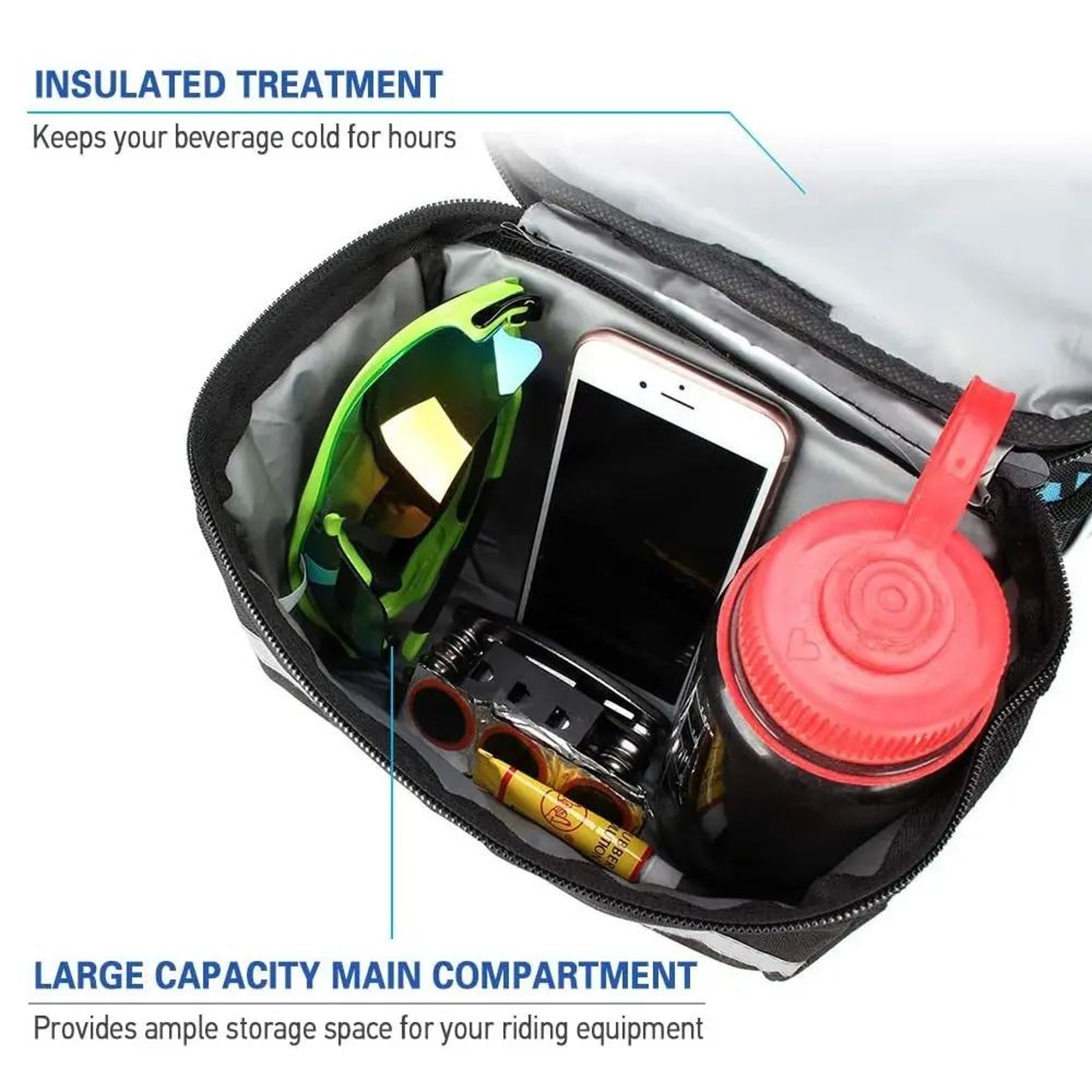 Reflective Handlebar Storage Bag  HighFidelity 15L Front Tube Pannier  Professional Gear Basket 4