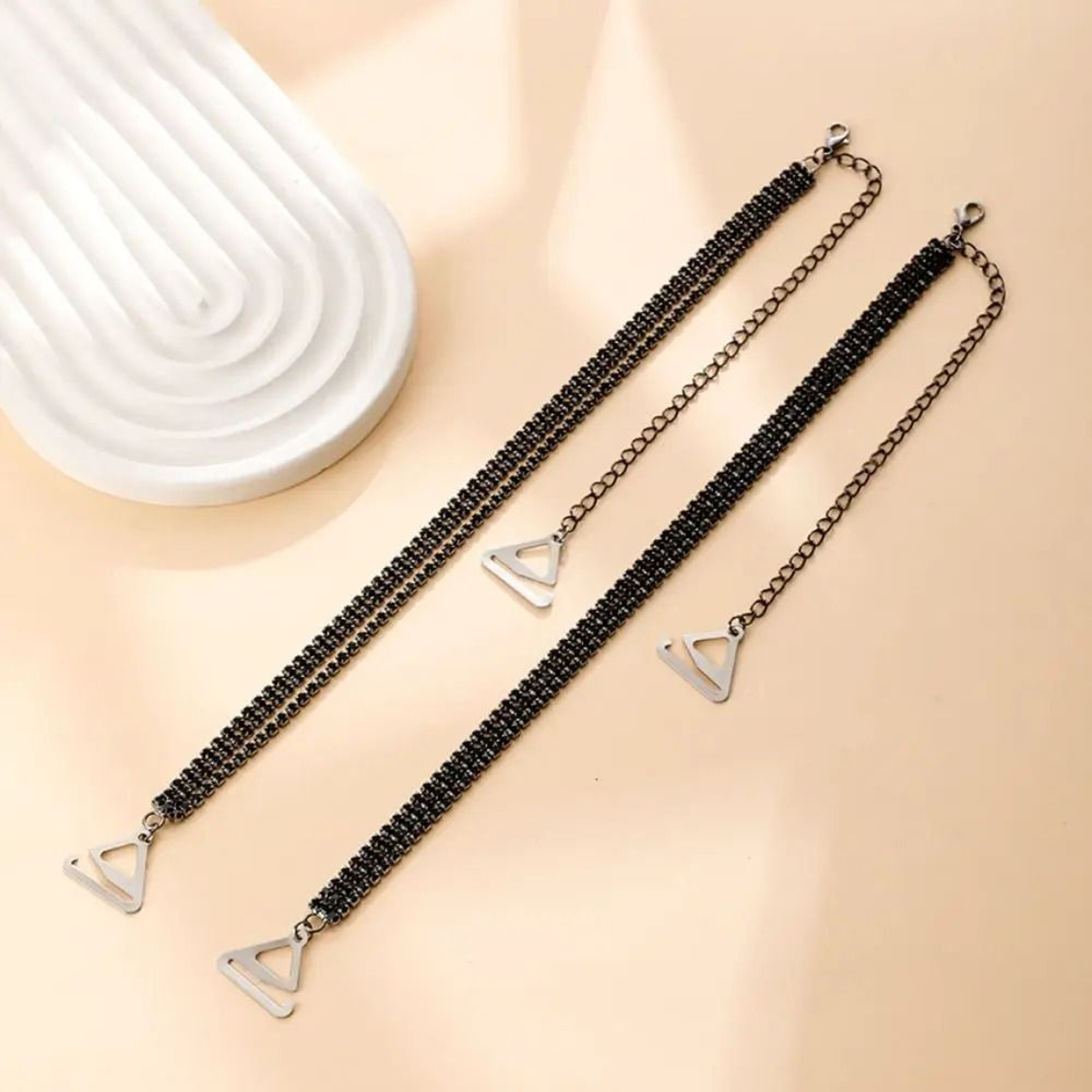 Rhinestone Lingerie Accessory Gallery  HighFidelity AntiSlip Metal Bra Straps  Professional Visual  3