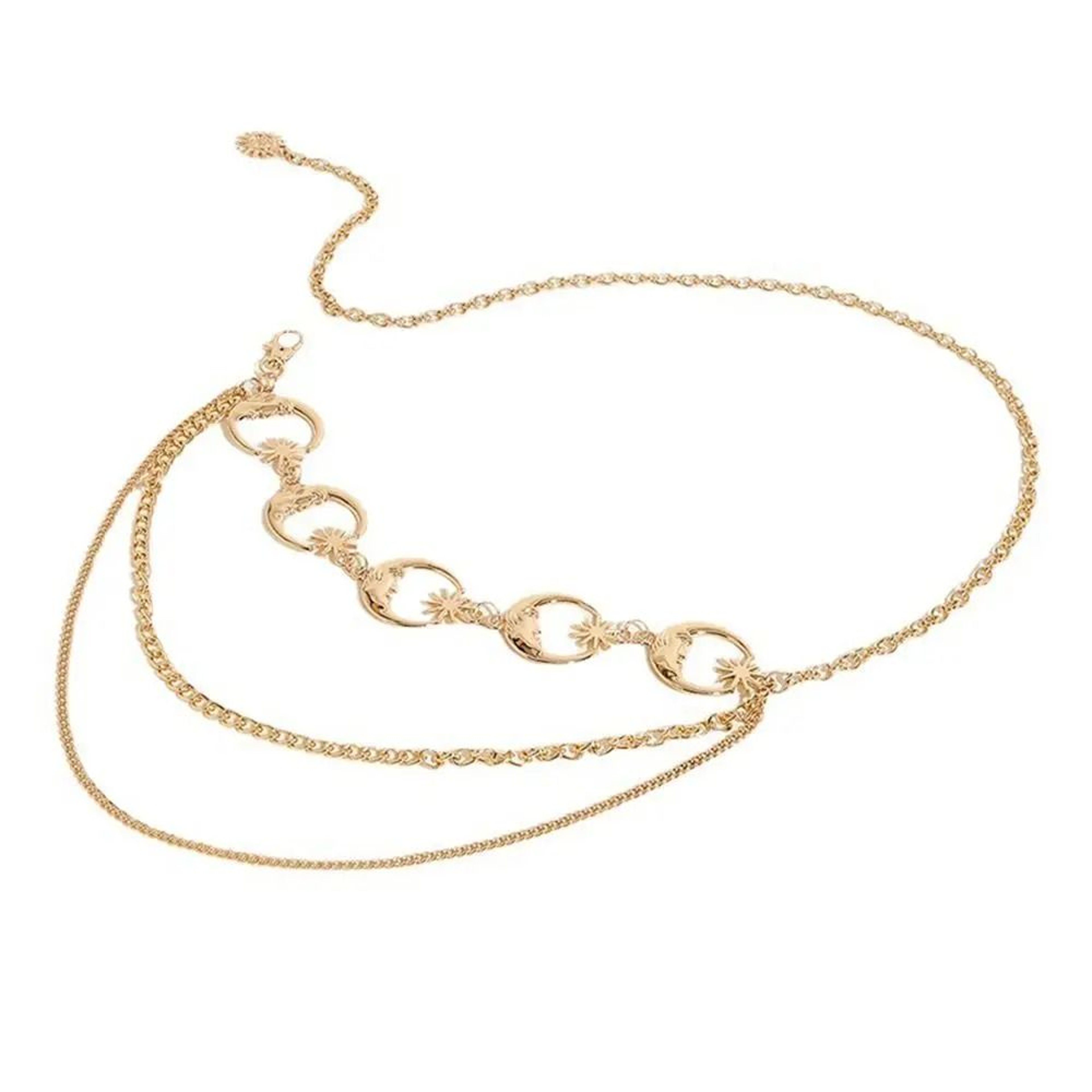 Vintage Moon Lattice Gallery  HighFidelity Layered Waist Chain  Professional PunkHip Hop Style 3