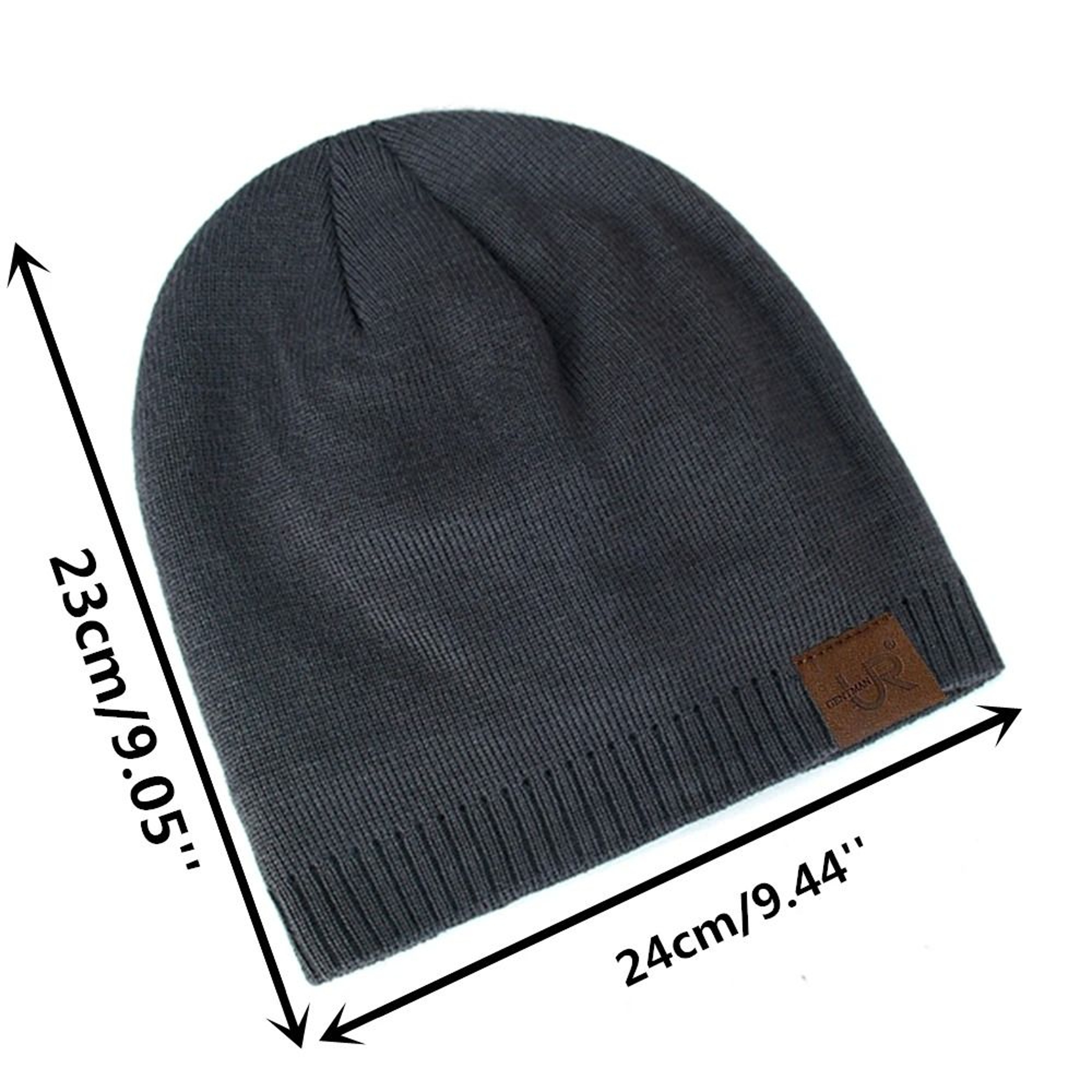 Urgentman Label Winter Knitted Beanie With Thermal Fur Lining 5