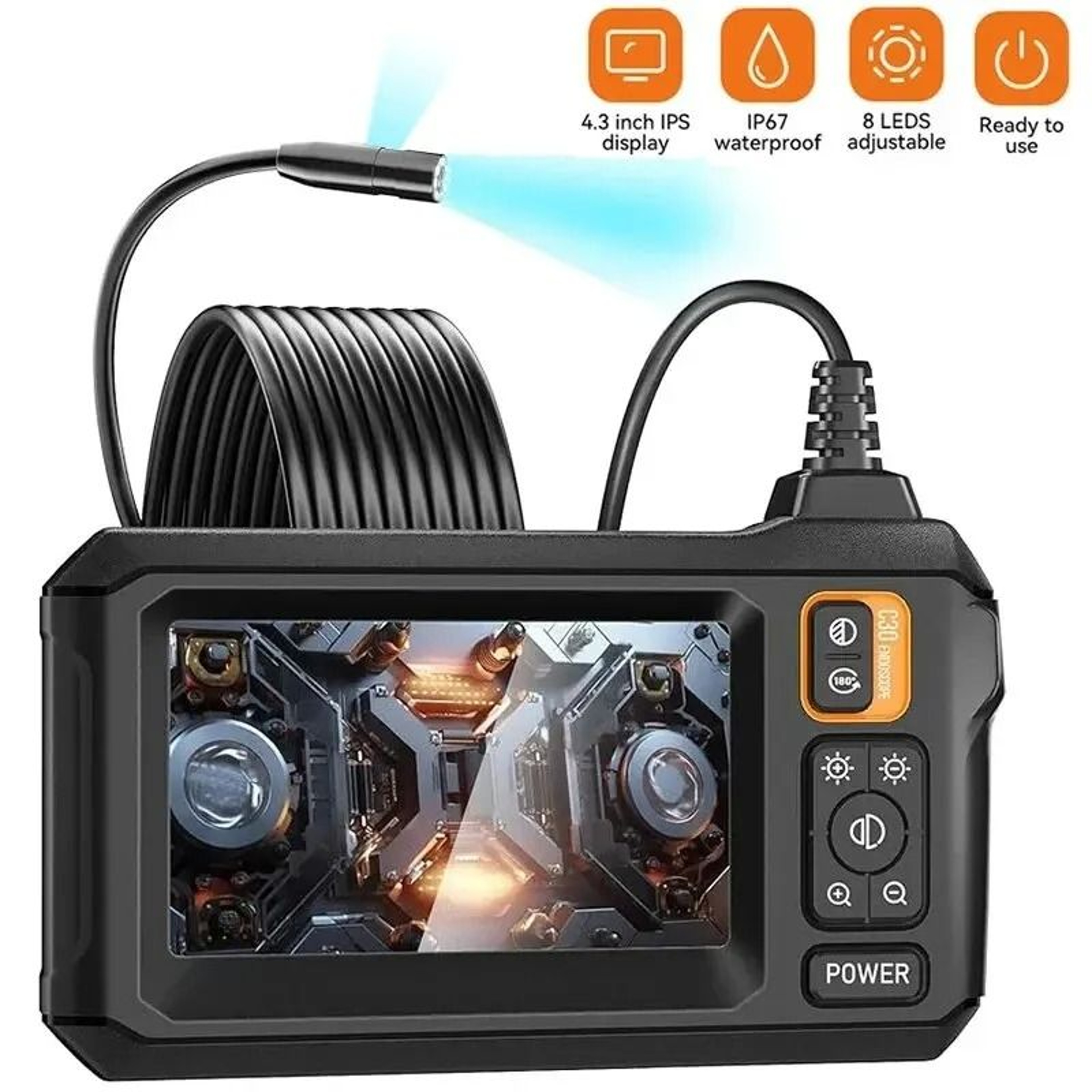 Professional Industrial Endoscope With 43inch IPS HighDefinition Interface 0
