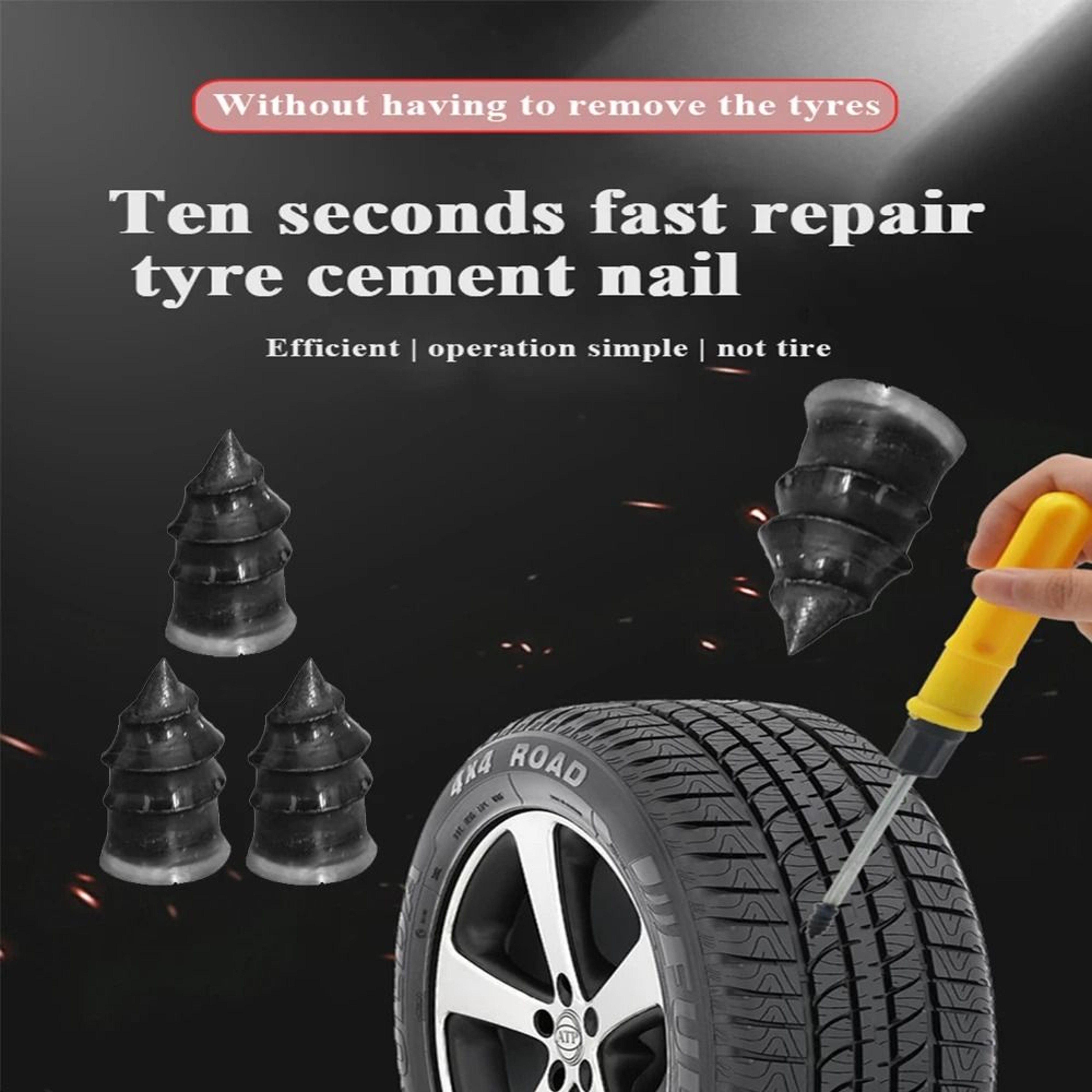 Vacuum Tire Repair Rubber Nail Kit For Car And Motorcycle 2