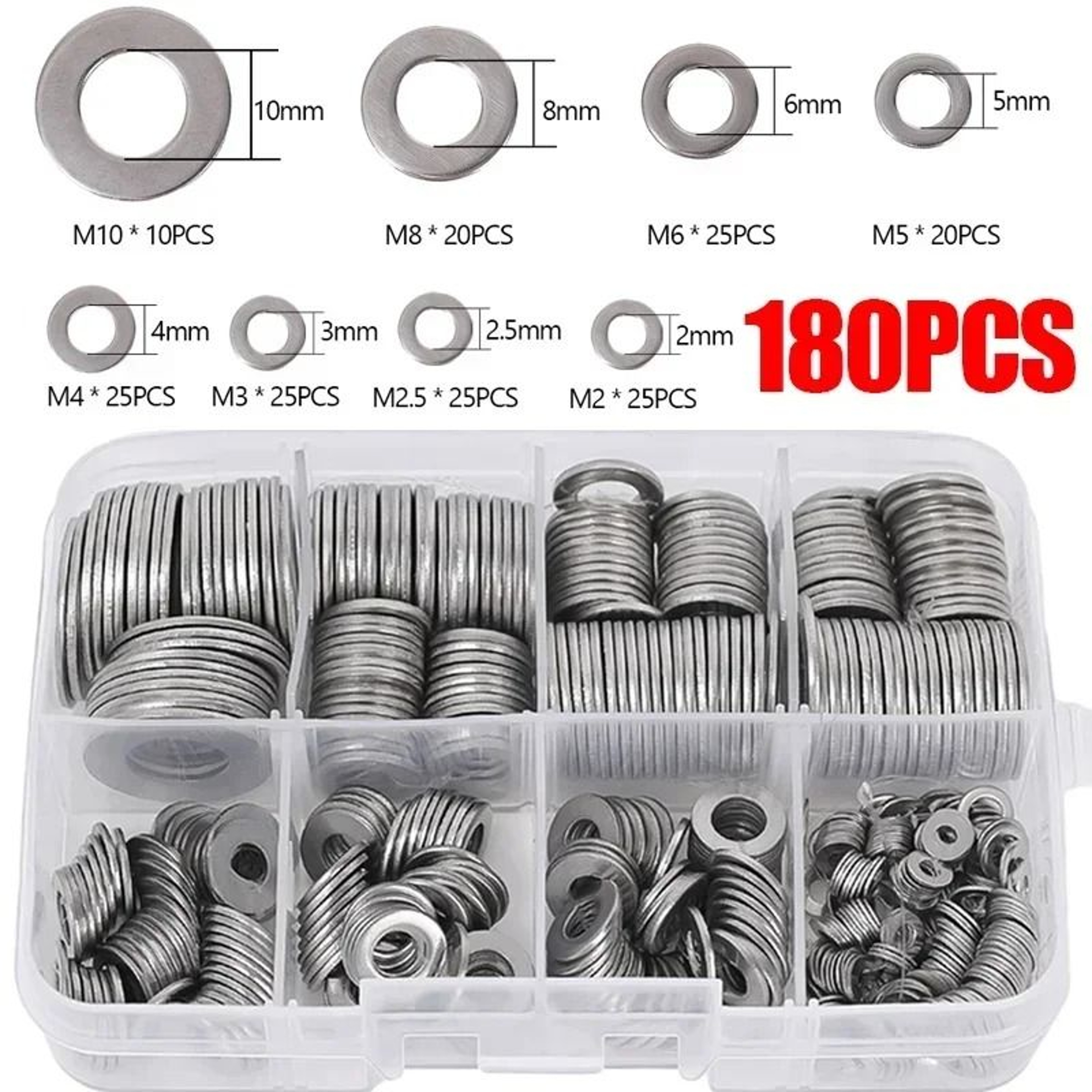 Stainless Steel Flat Washer Assortment And Structural Fastener Interface 6