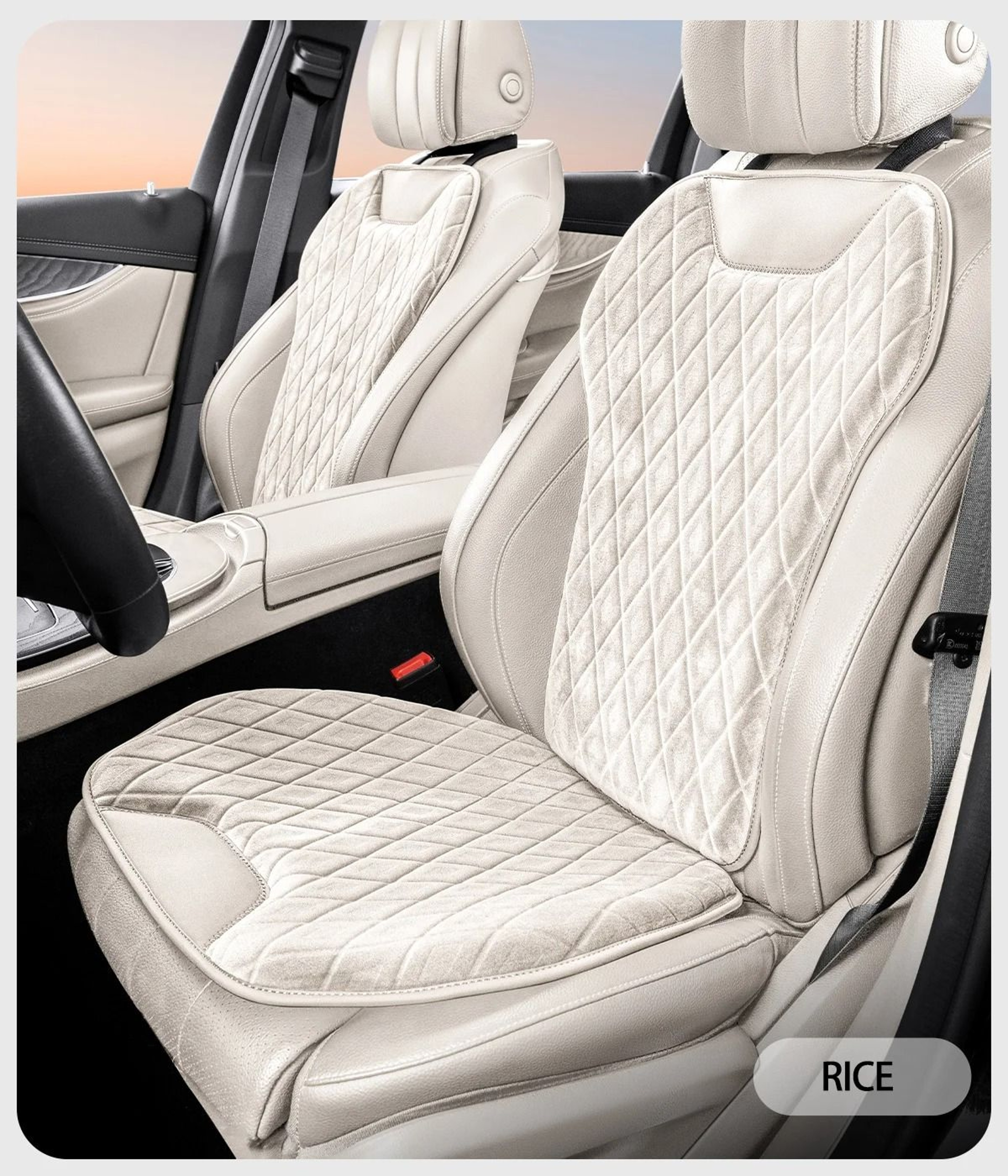 Universal Soft Flannel Car Seat Mat And Backrest Protector Set 0