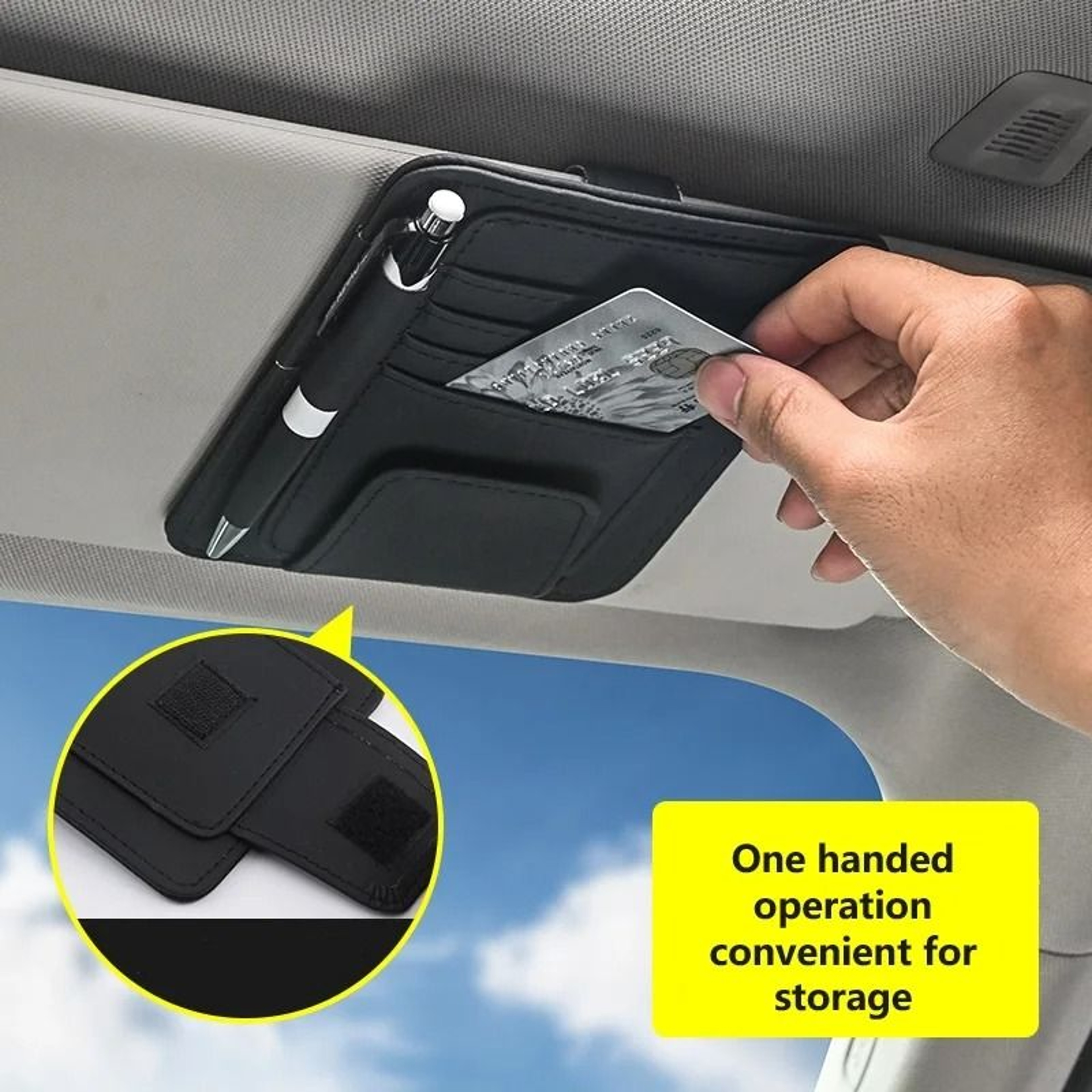MultiFunctional Sun Visor Organizer And ID Card Storage Clip 2