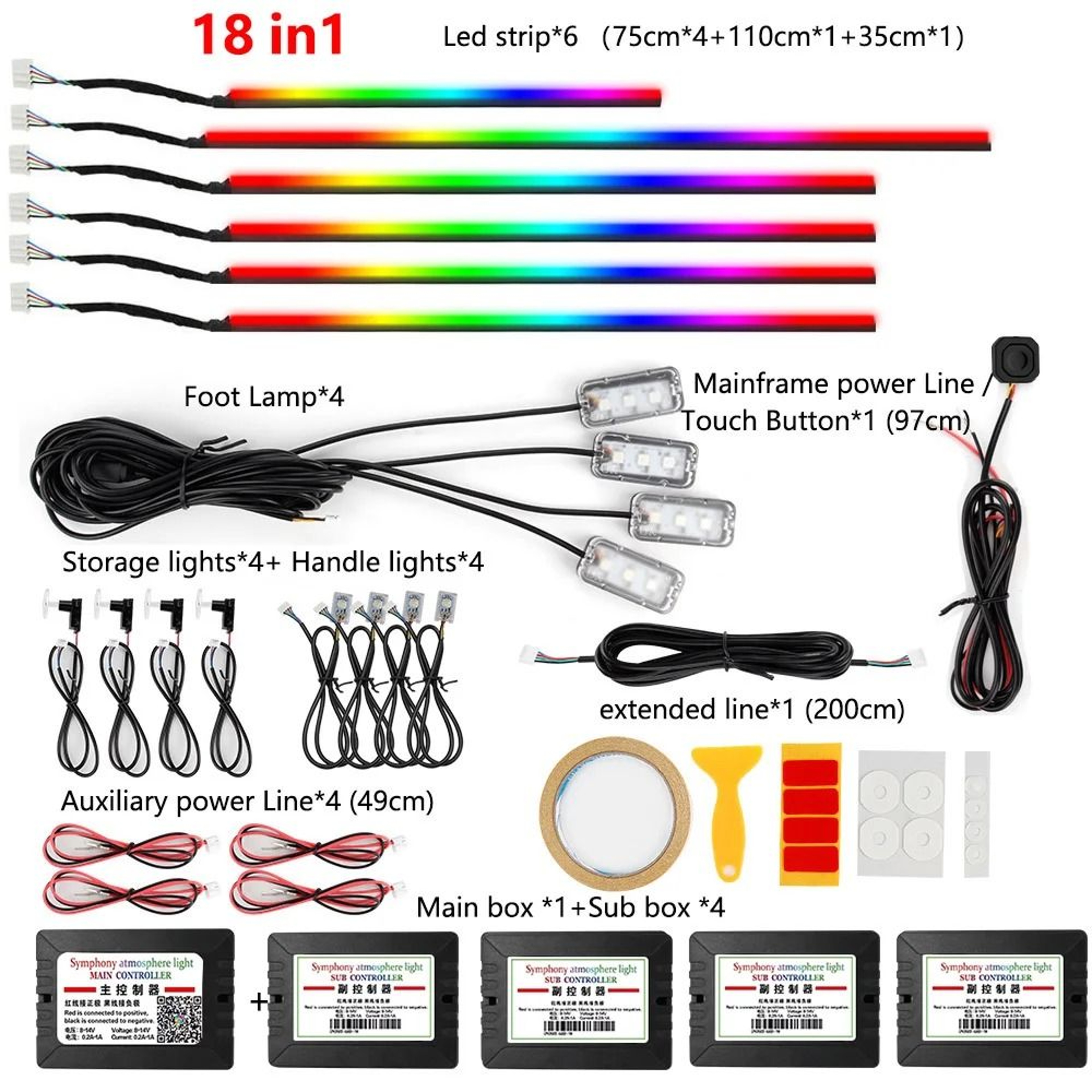 22in1 Symphony RGB Interior Ambient Lighting System 16