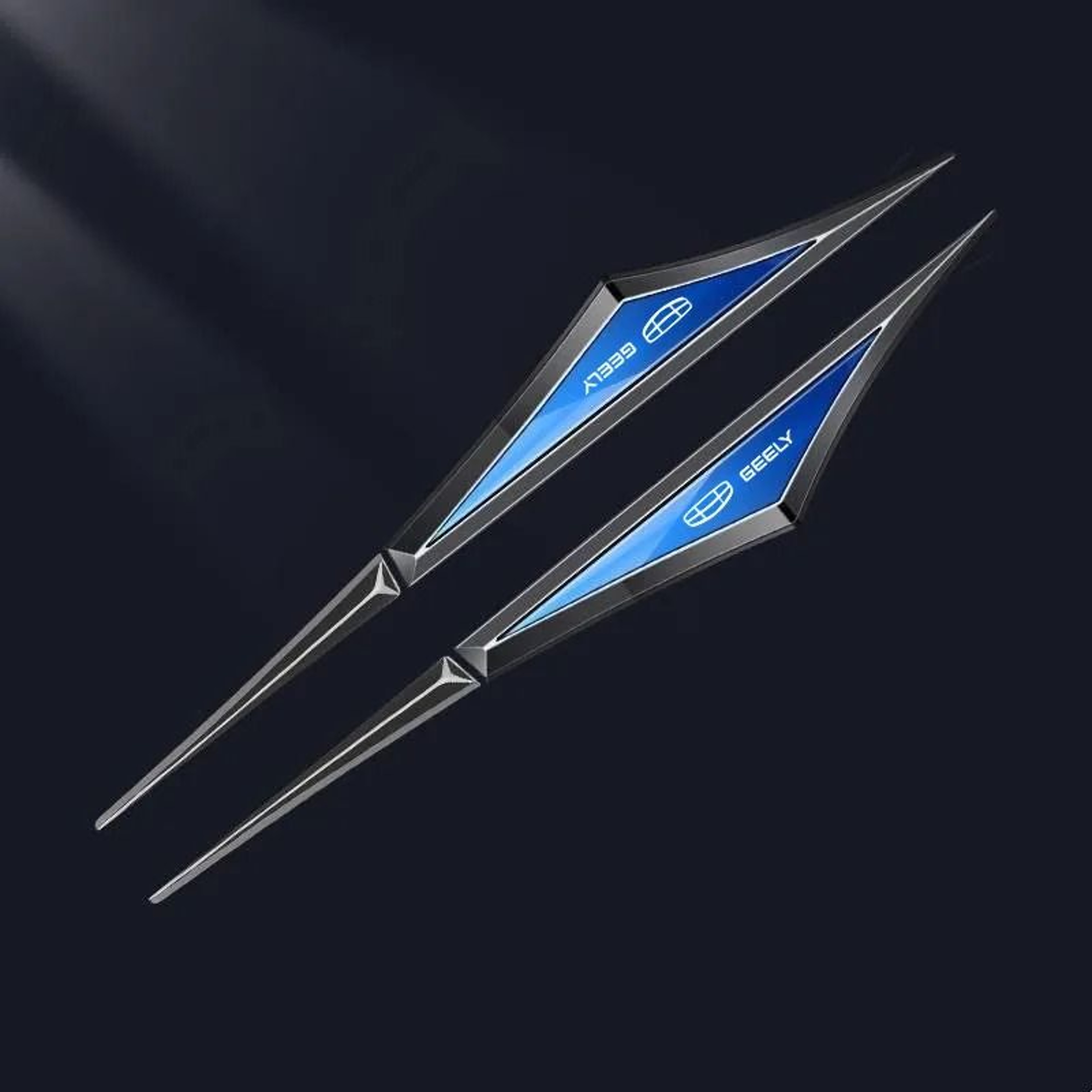 Premium Chrome Side Fender Blade Emblem Set For Geely 8