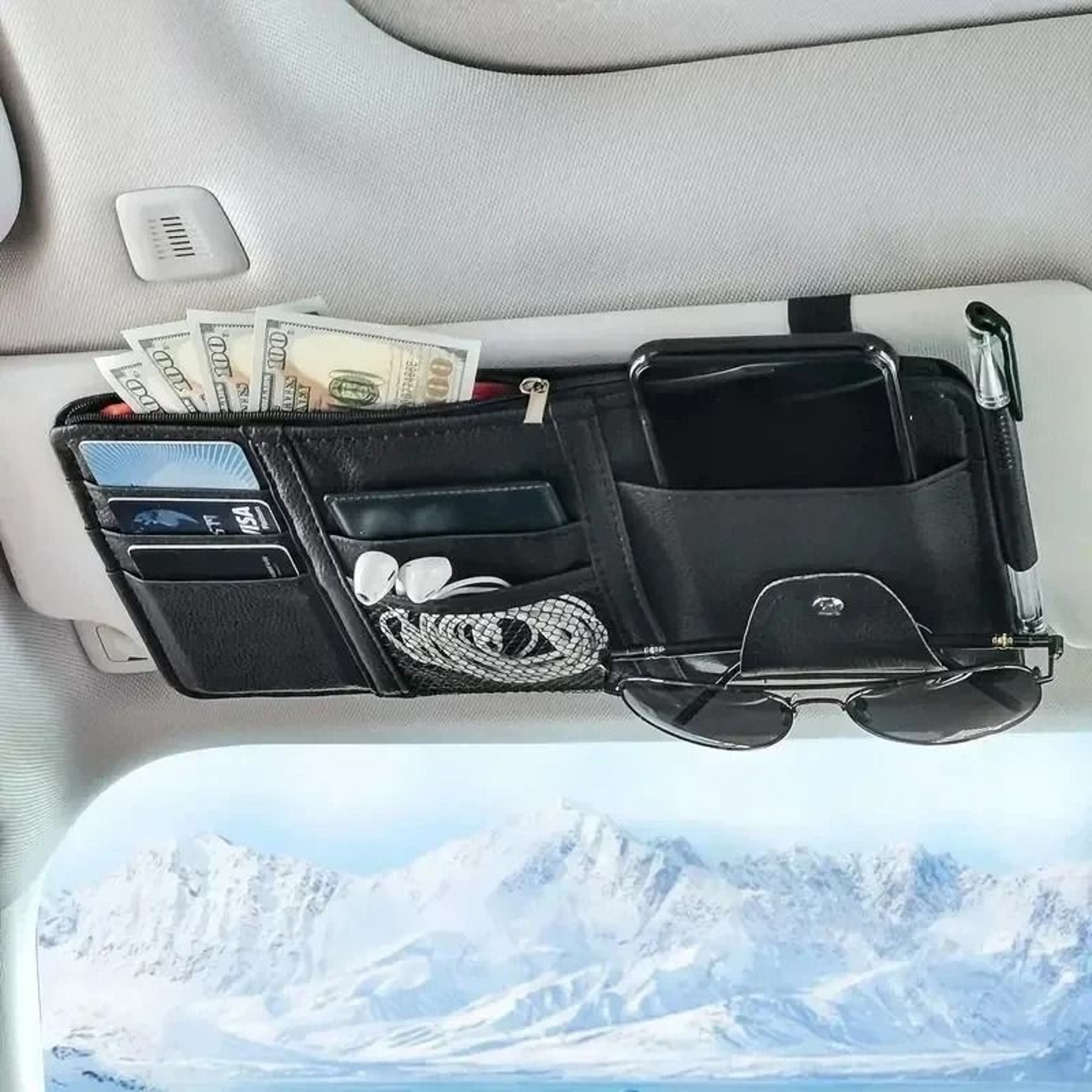 MultiFunctional Automotive Sun Visor Tactical Organizer 4