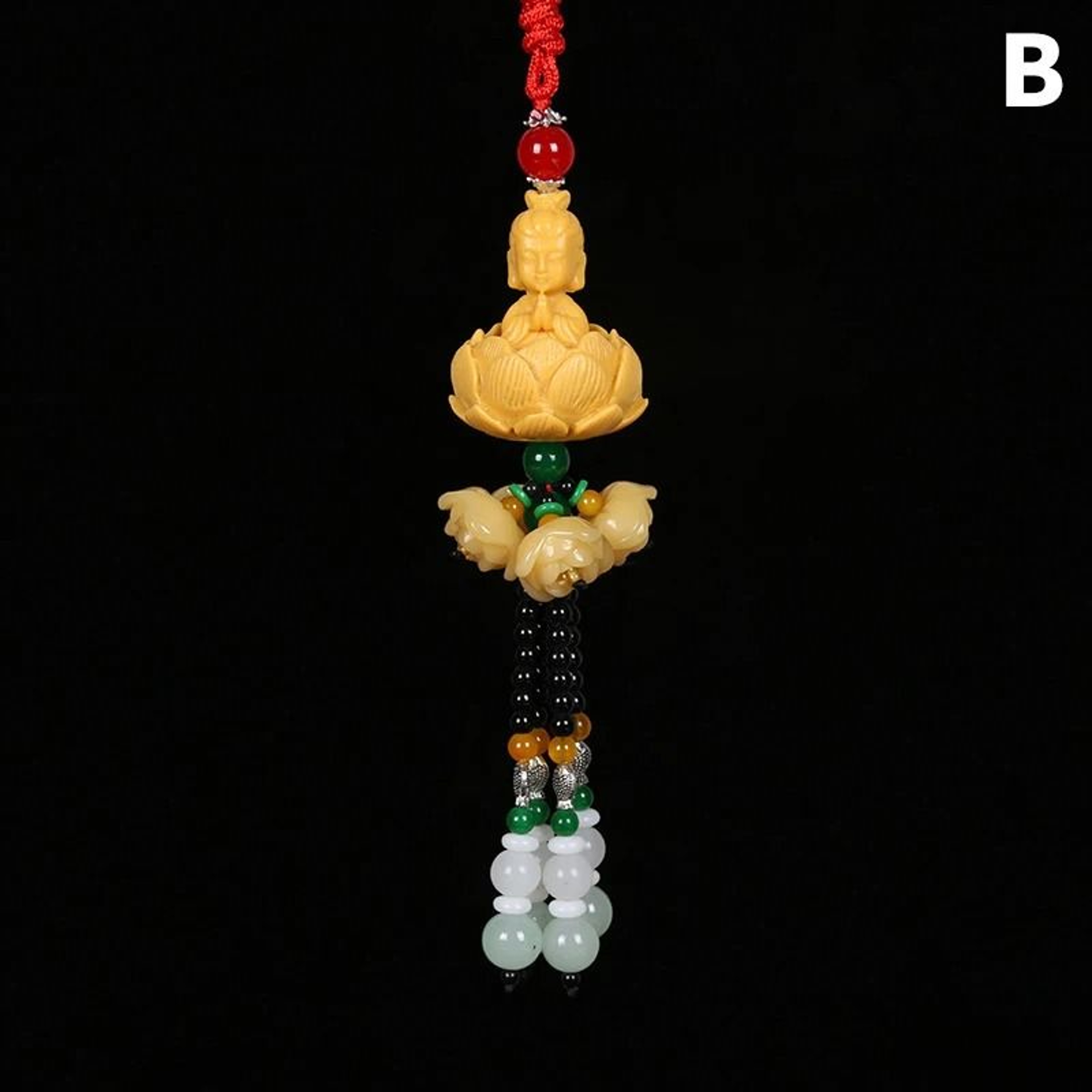Serene Buddha Lotus Interior Mirror Pendant 7