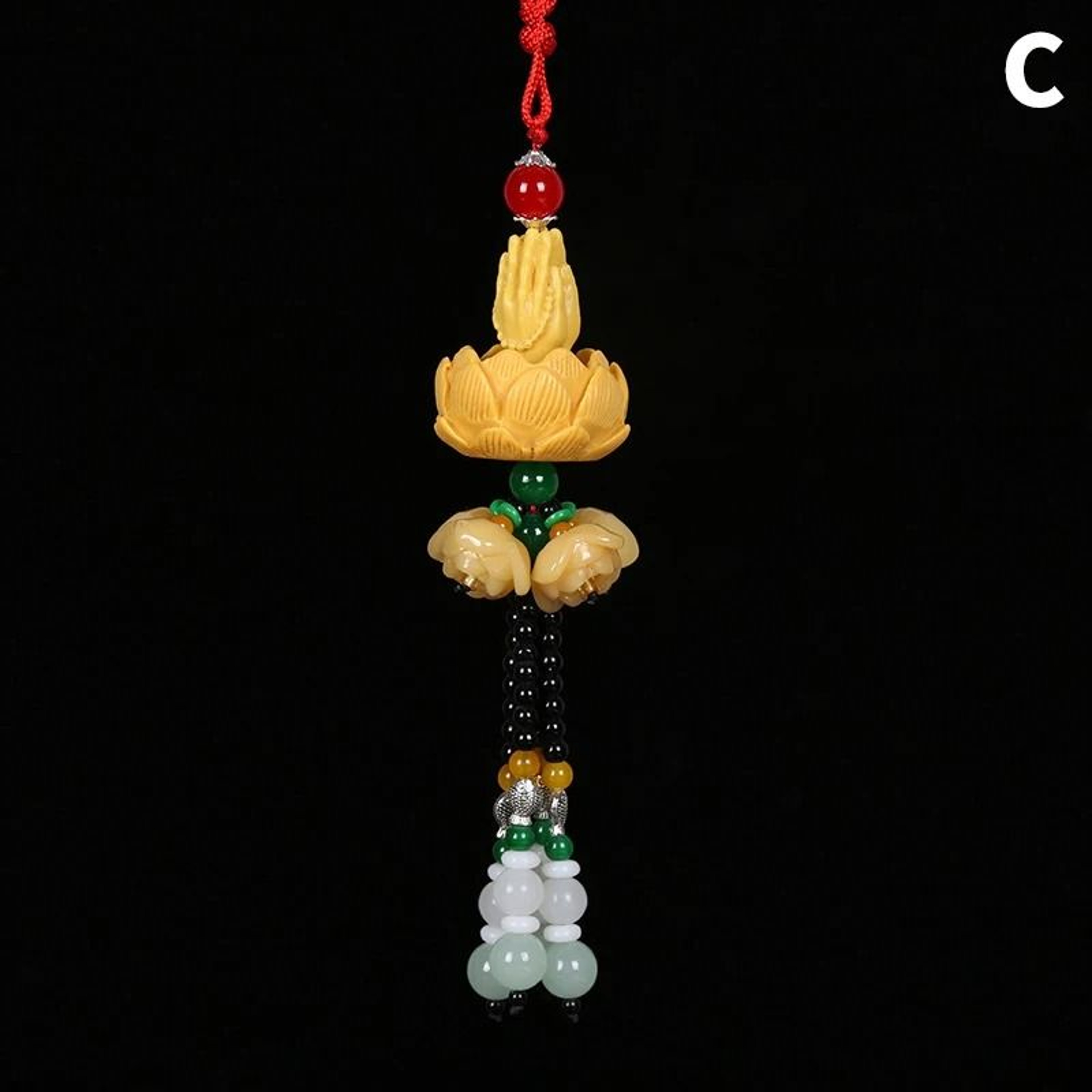 Serene Buddha Lotus Interior Mirror Pendant 8