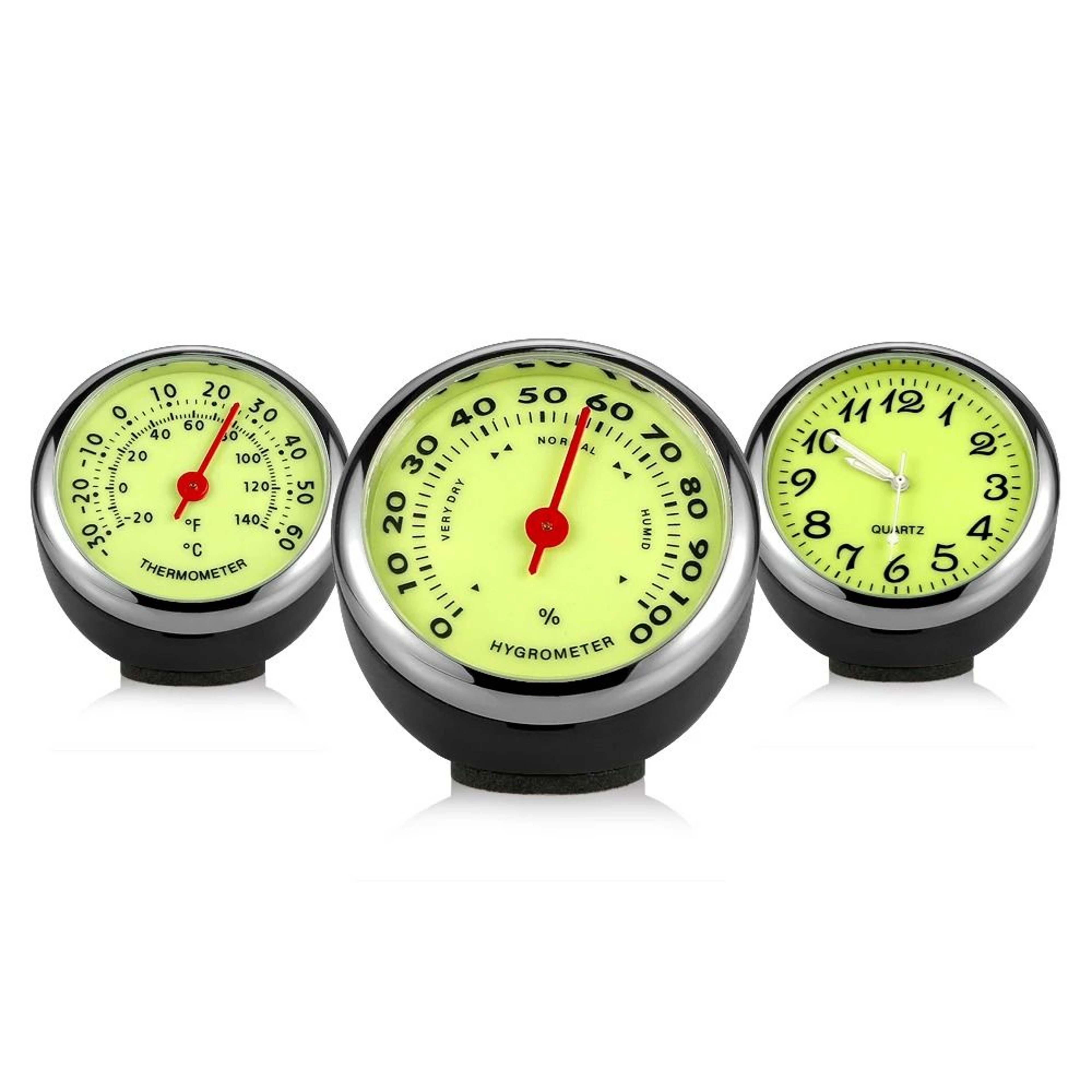 Precision Interior Dashboard TrioLuminous Clock Thermometer  Hygrometer 3