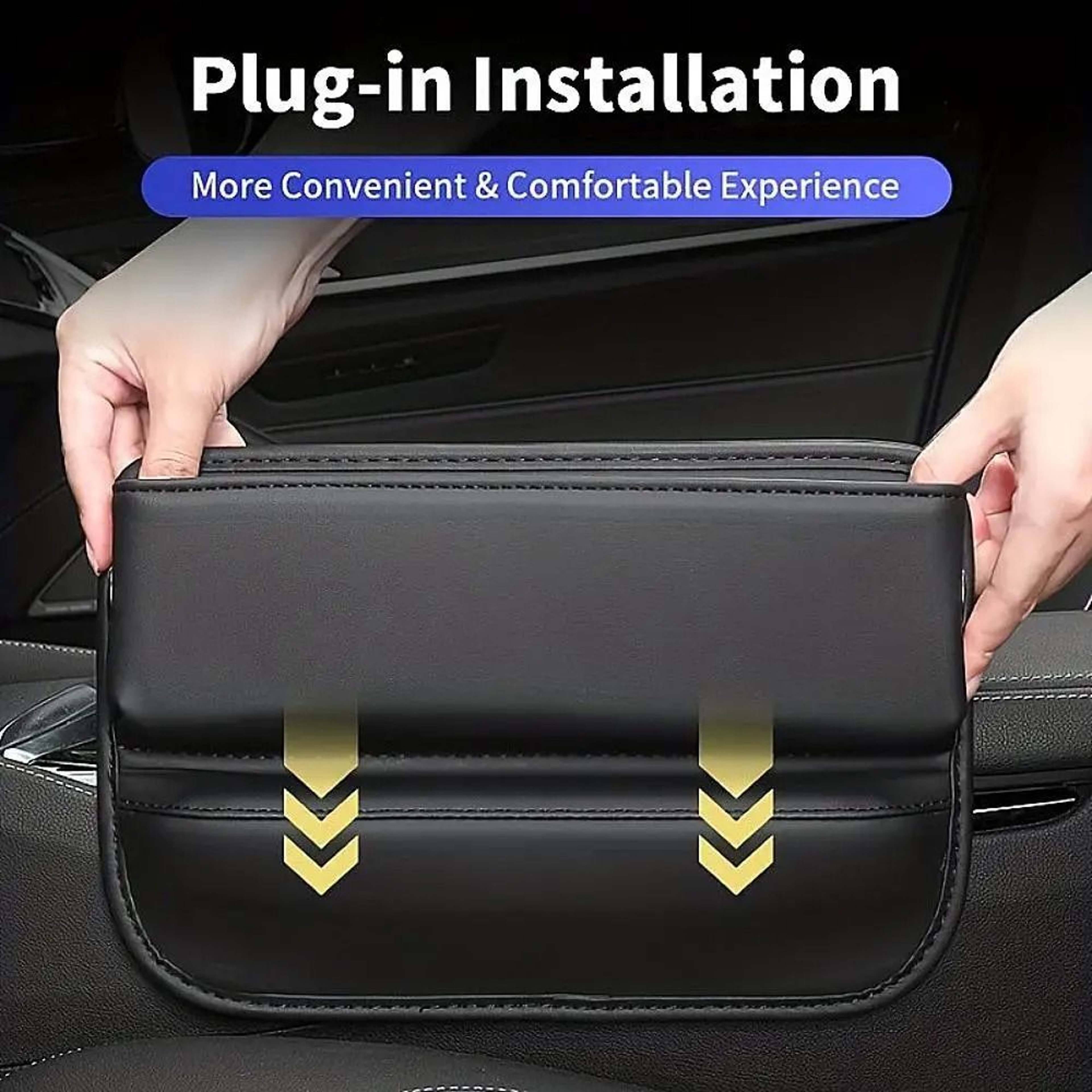 Executive Leather Seat Gap Organizer  Console Storage Box 4