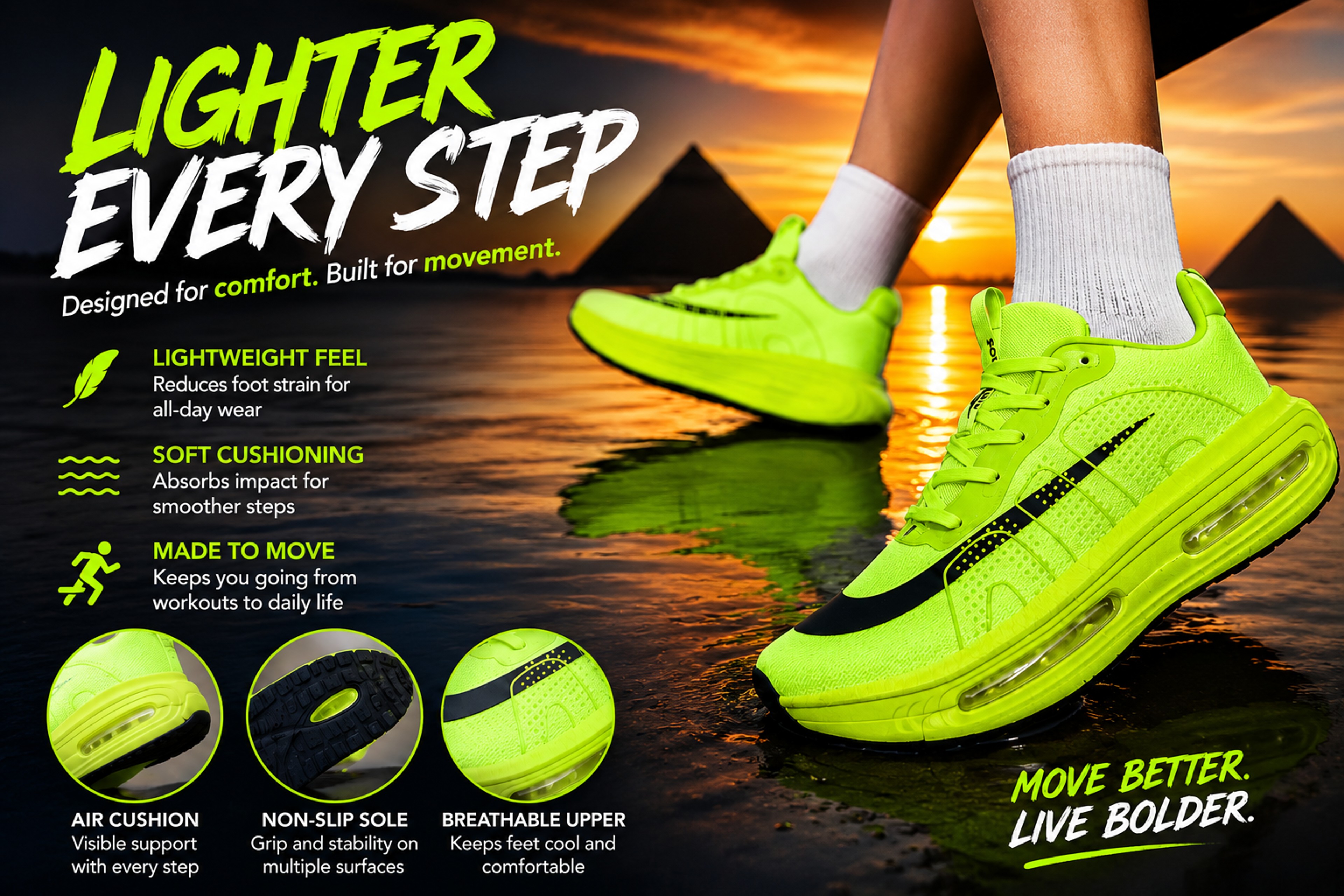 Lightweight Breathable Running Shoes for Men and Women with Comfortable Nonskid Athletic Design – view 12