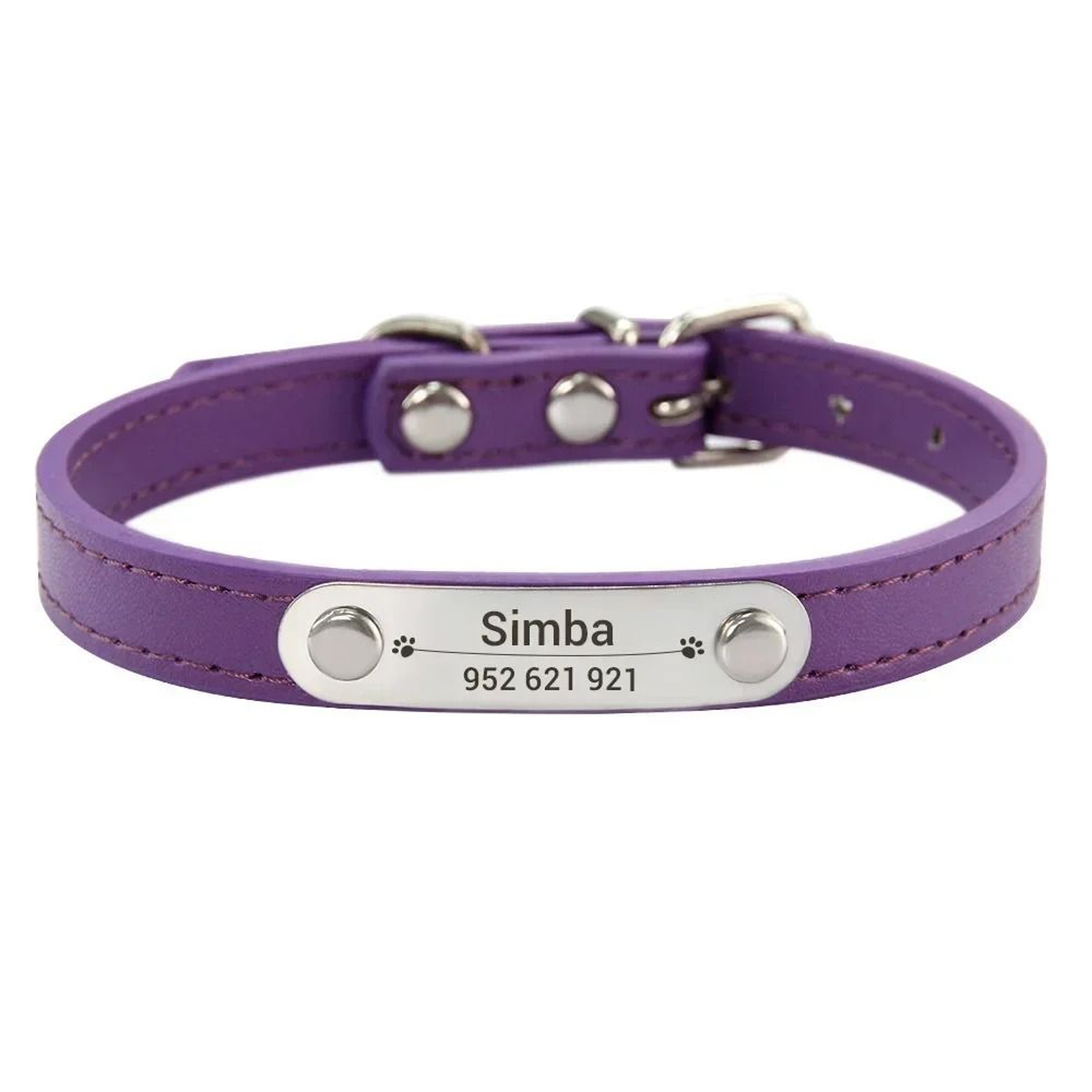 HeritageElite Personalized Vegan Leather Collar 14
