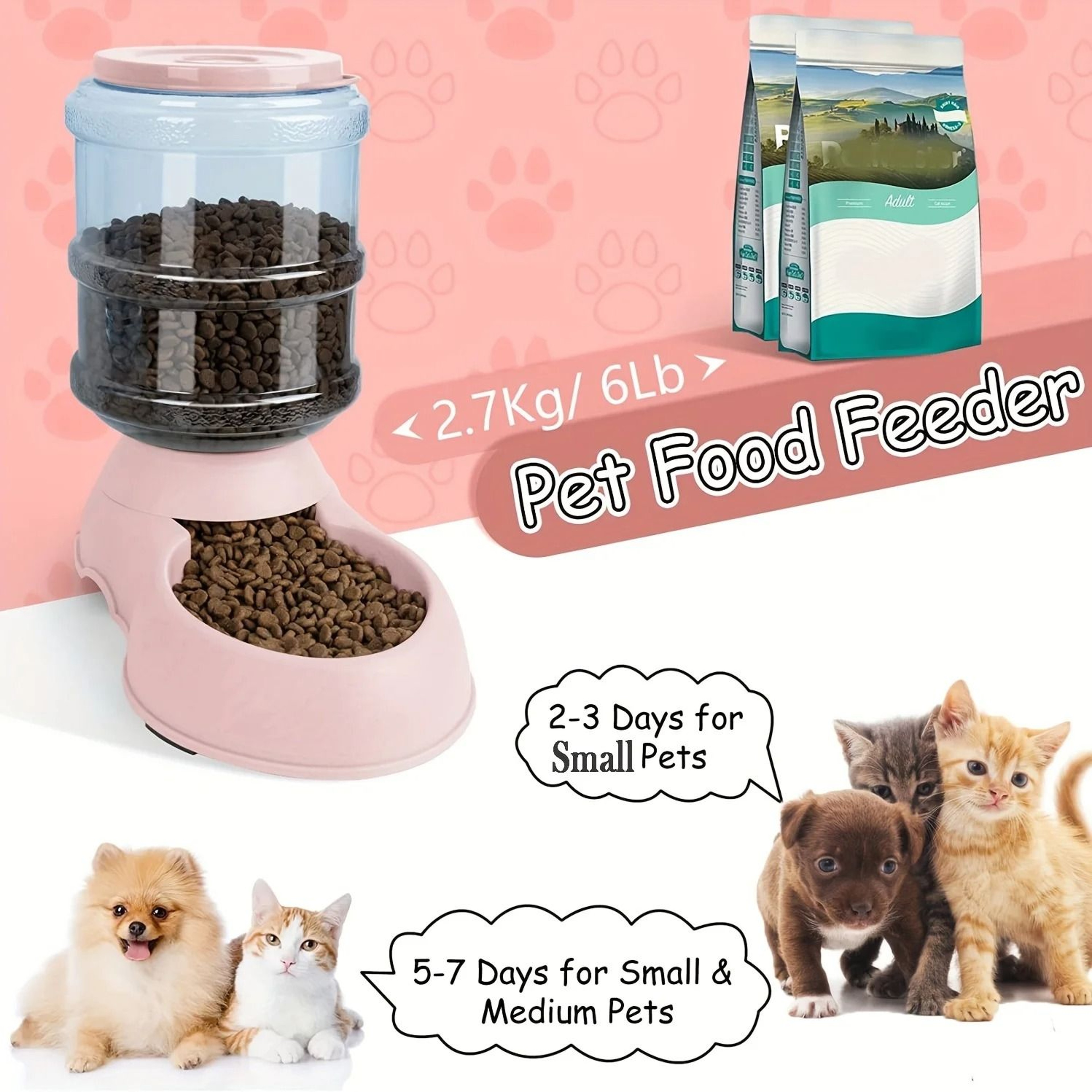 Automatic Gravity Pet Feeder  Waterer Set 5