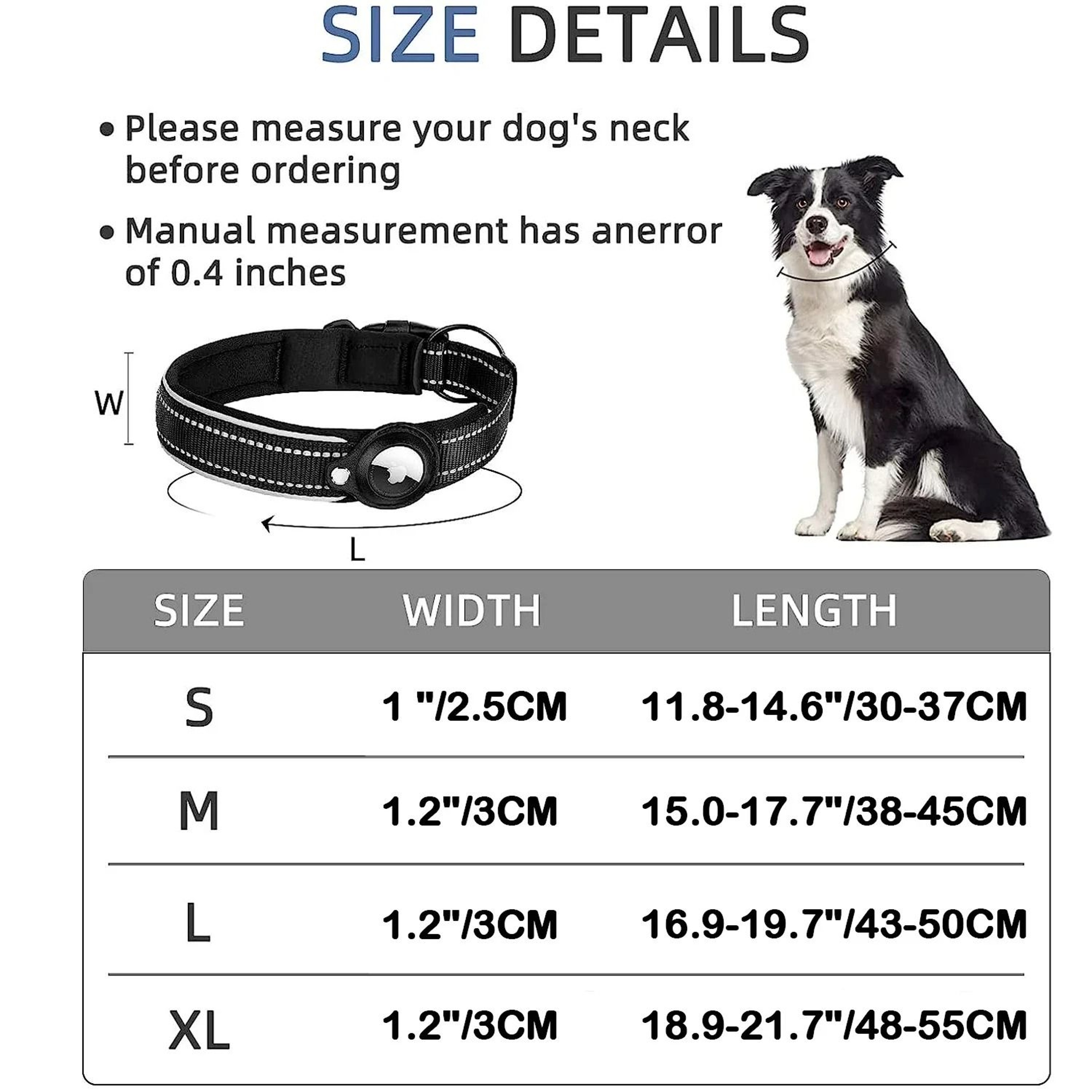 Integrated AirTag Reflective Tracking Pet Collar 1