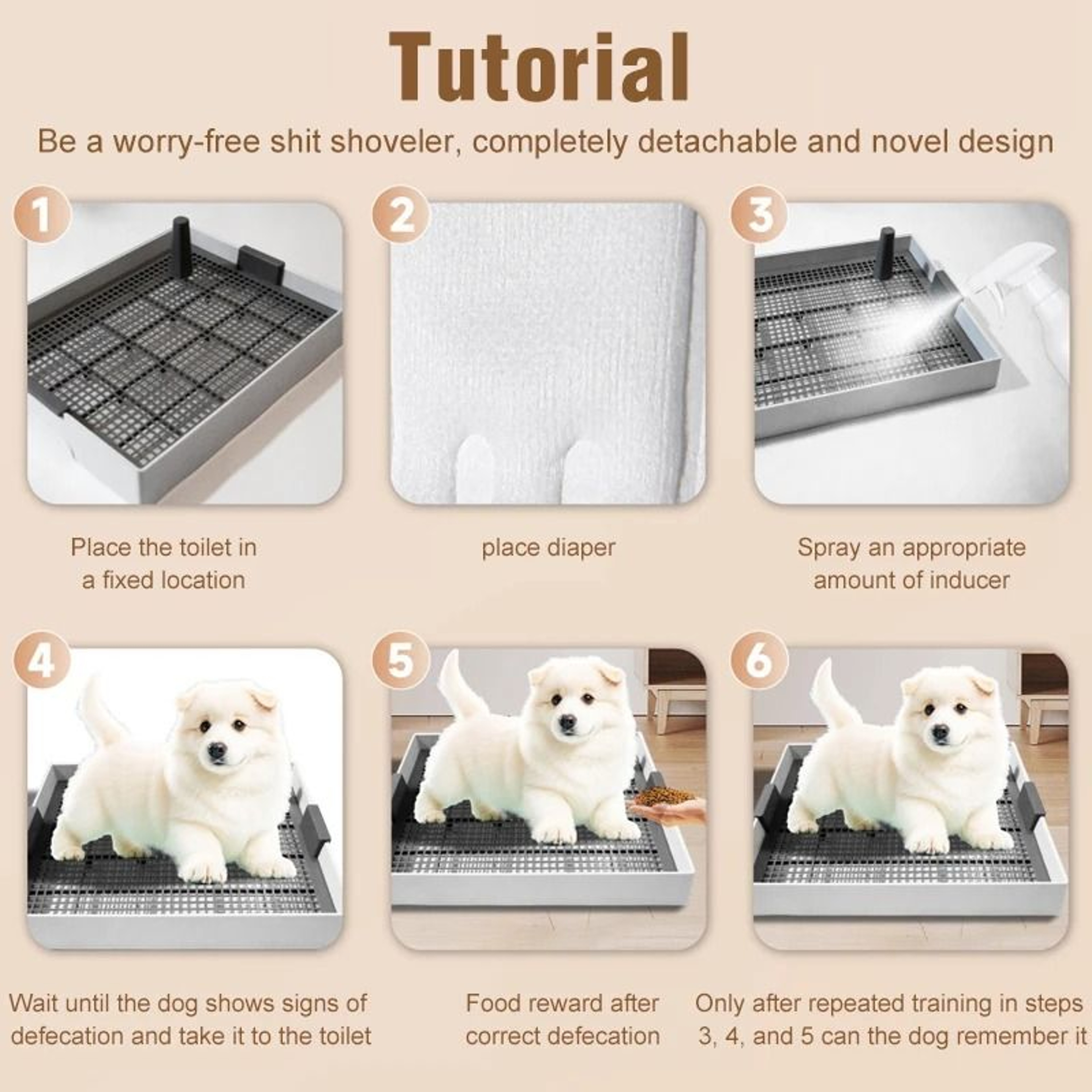 Flat Mesh Dog Potty Tray With Pee Pad Fixation 2