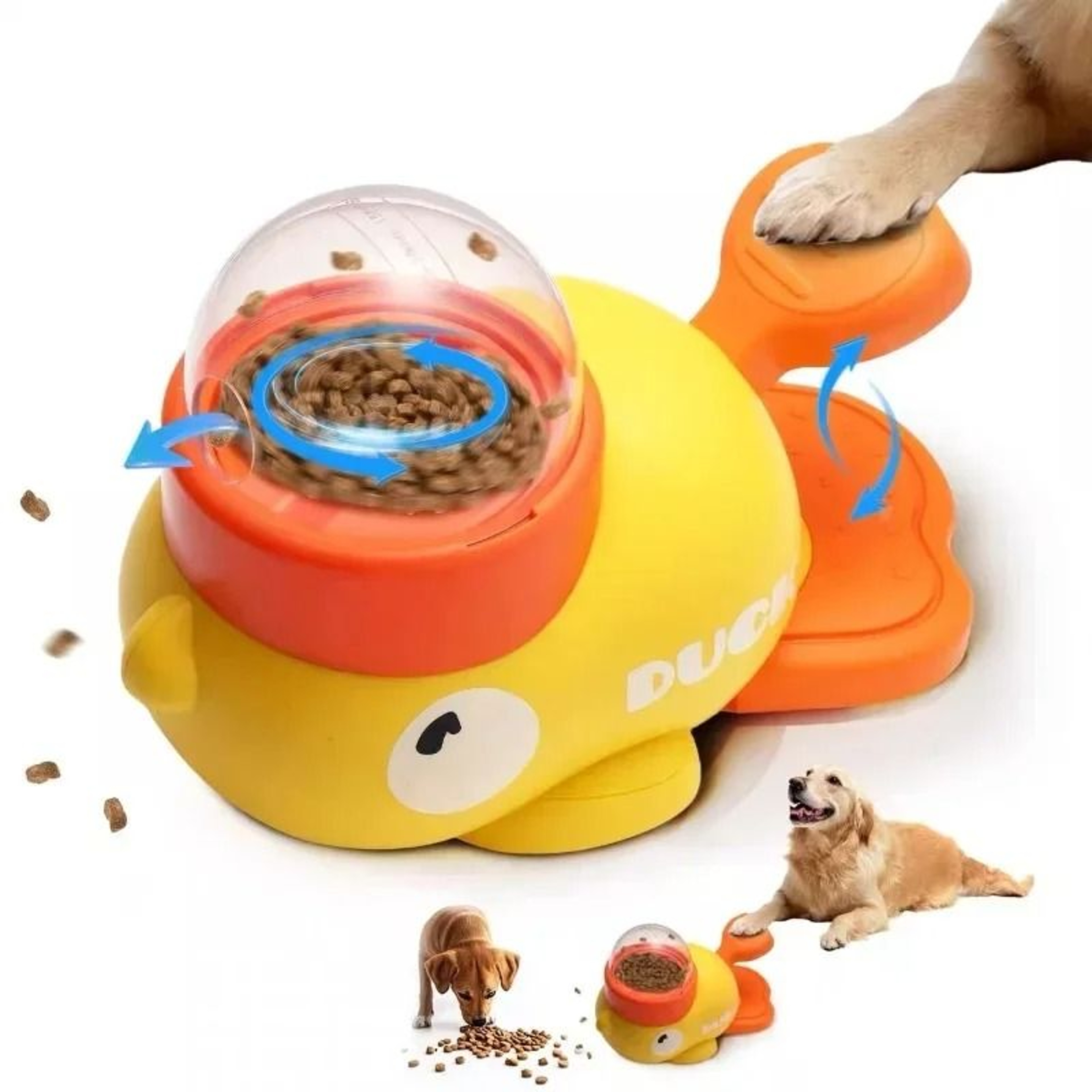 2in1 Interactive Duck Treat Dispenser  Slow Feeder 0