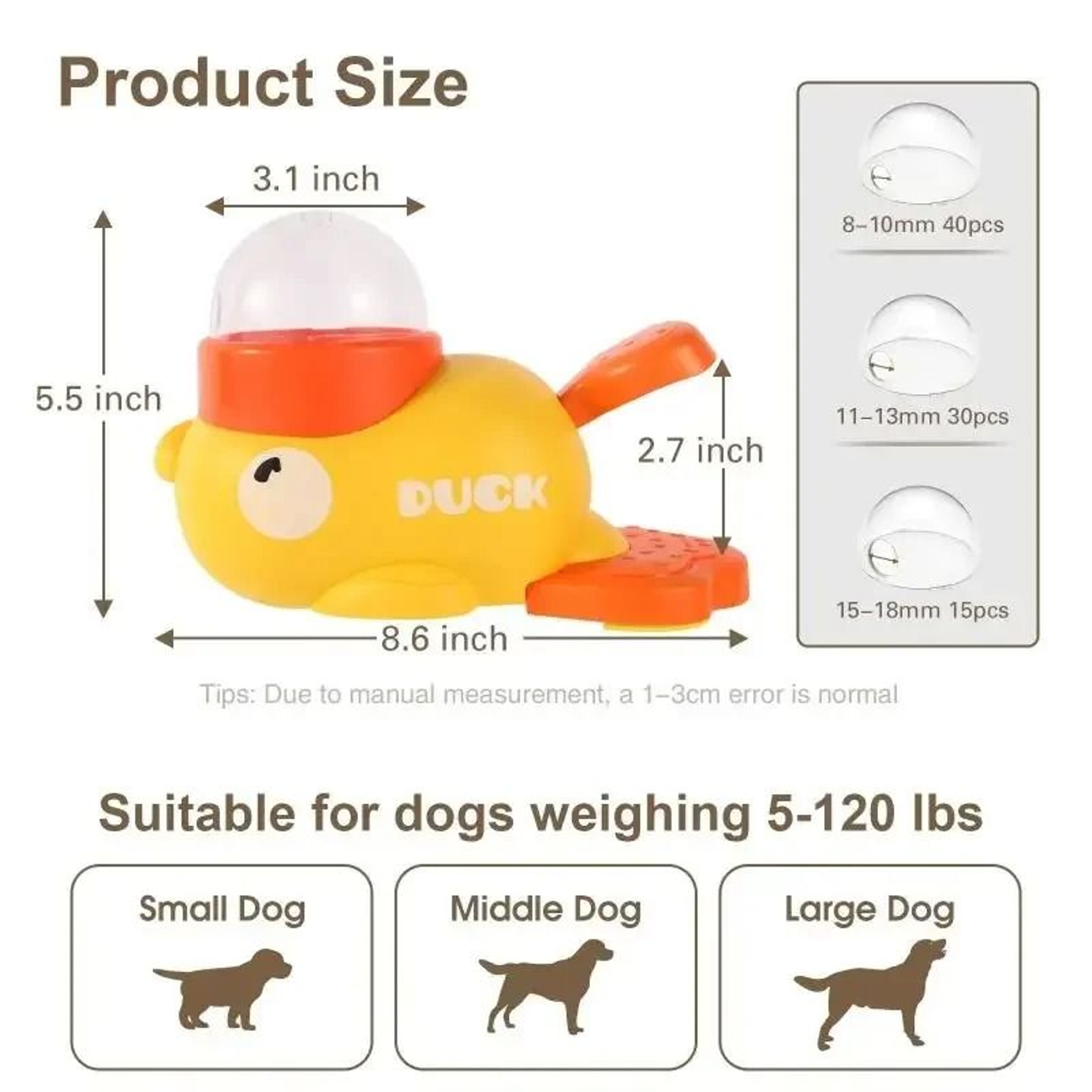 2in1 Interactive Duck Treat Dispenser  Slow Feeder 5