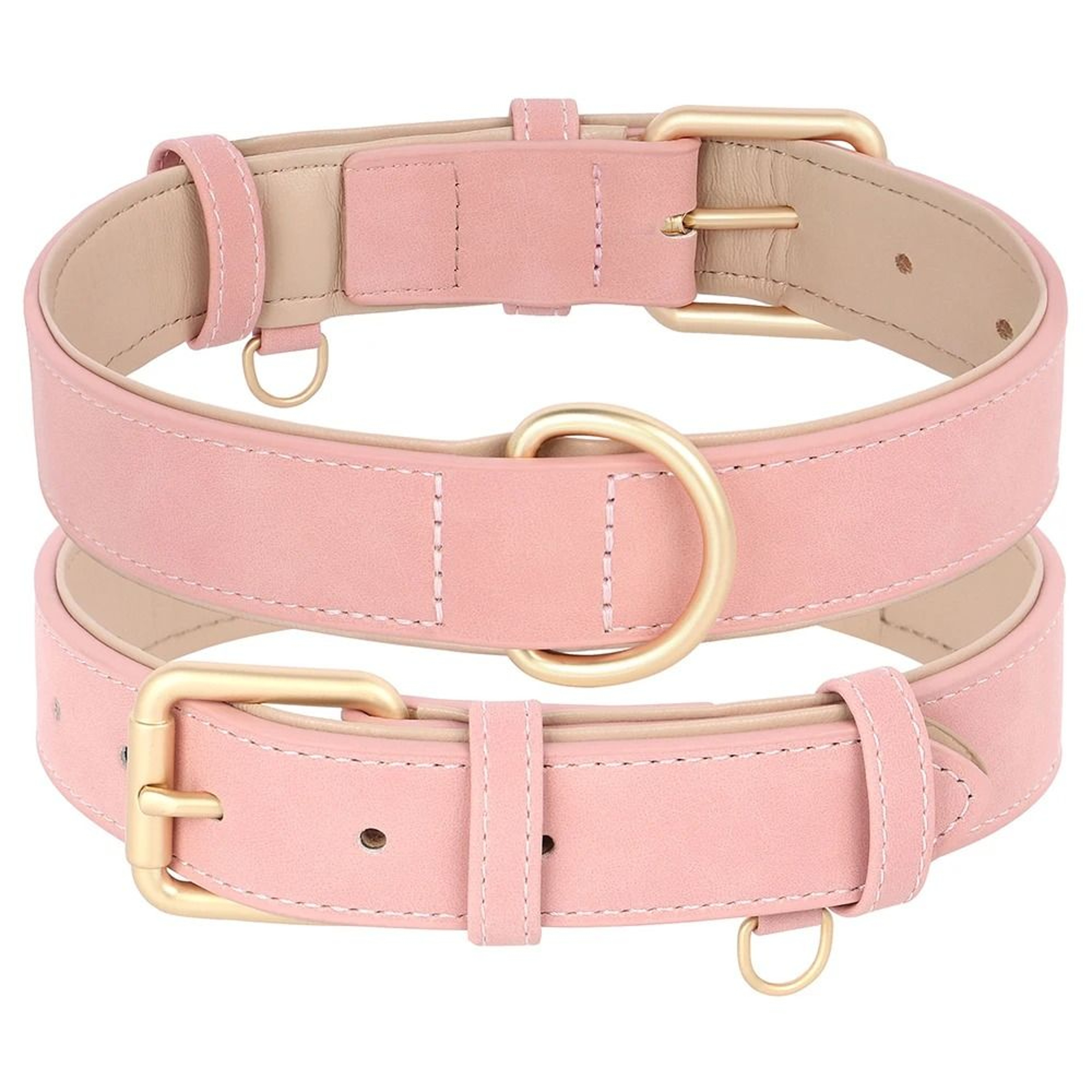 Soft Padded PU Leather Collar  Leash Set 7