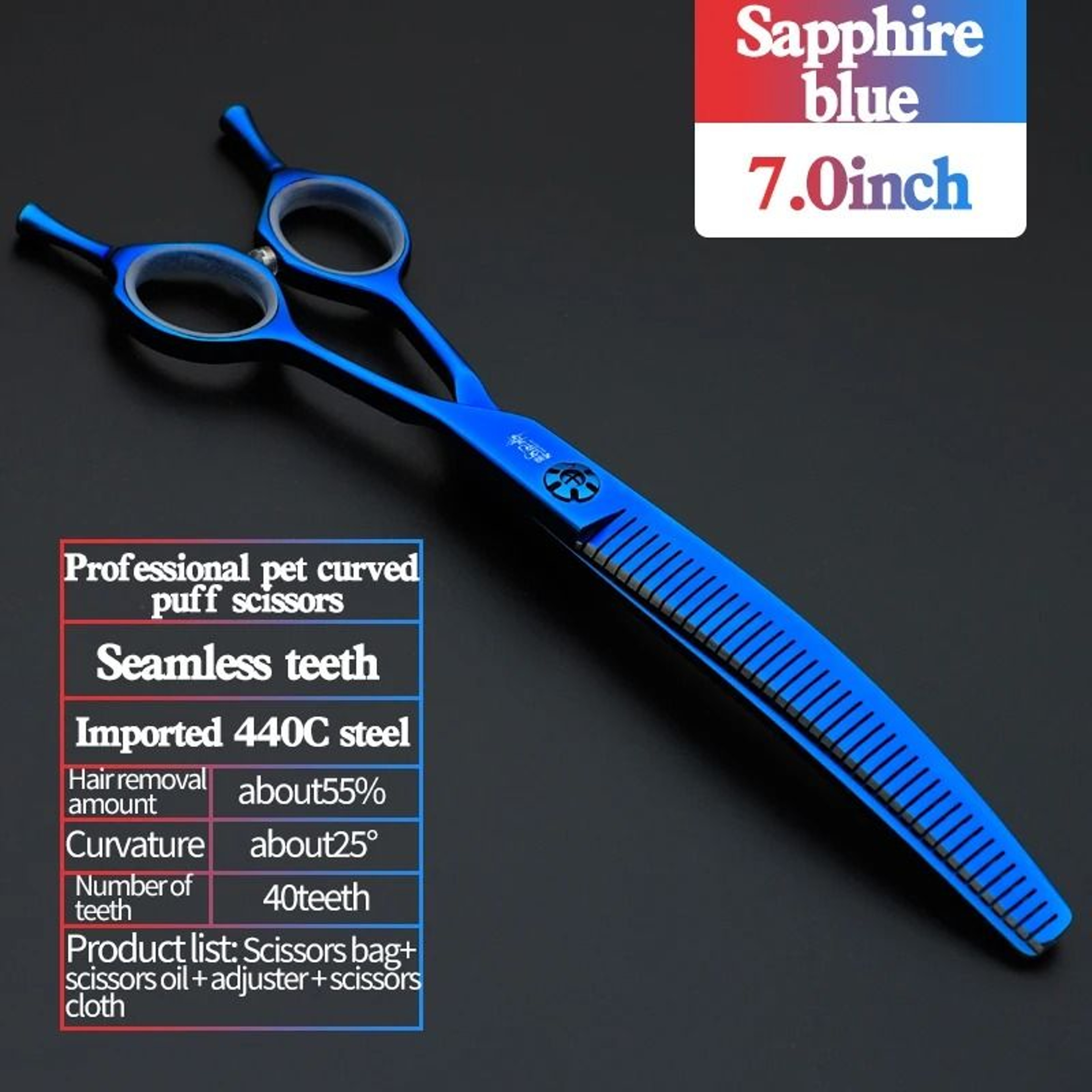 HighEnd 7Inch JP440C Fishbone Curved Shears 13