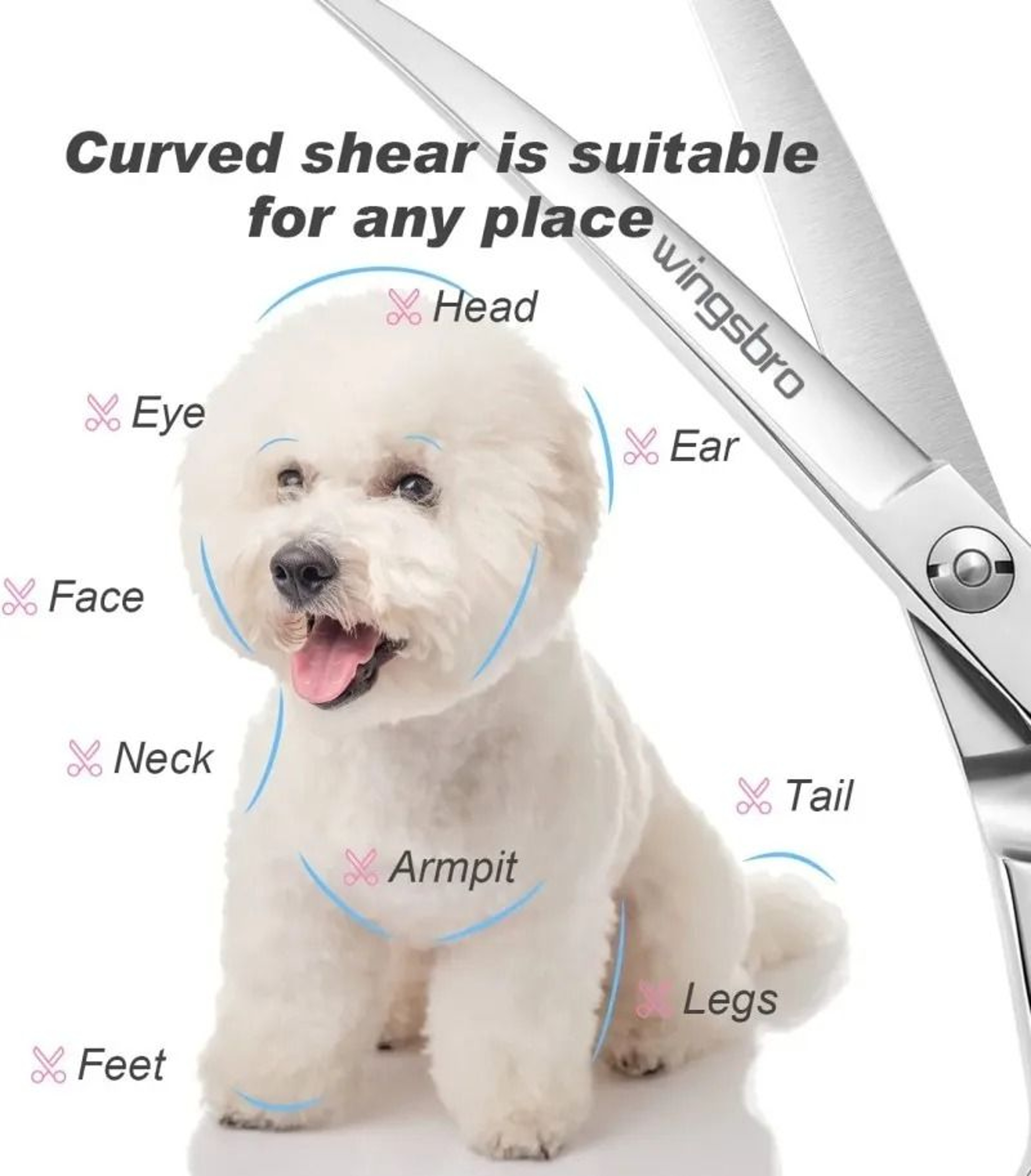 75 Precision Curved Grooming Shears 1