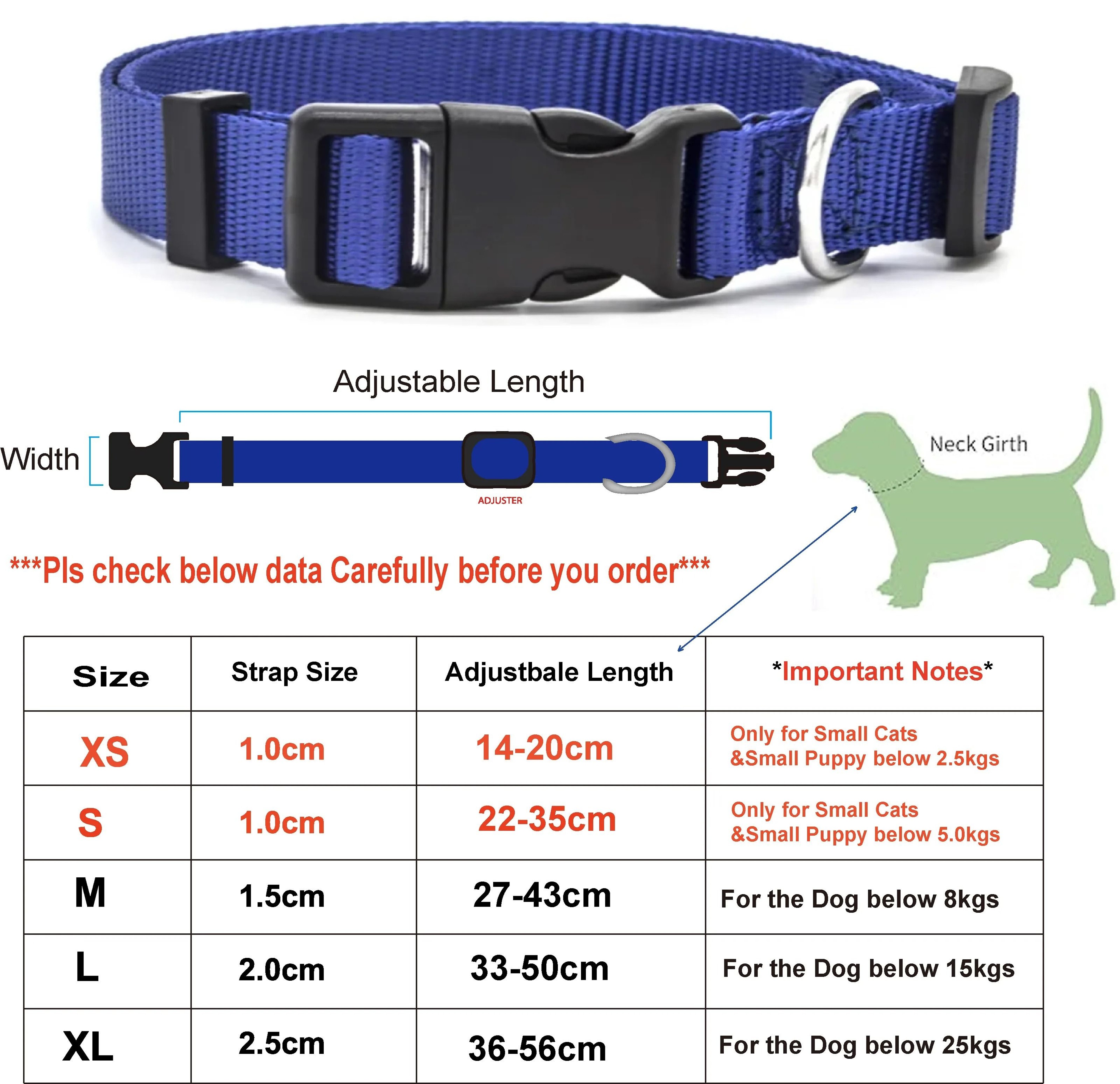 Classic Adjustable Nylon Pet Collar 7